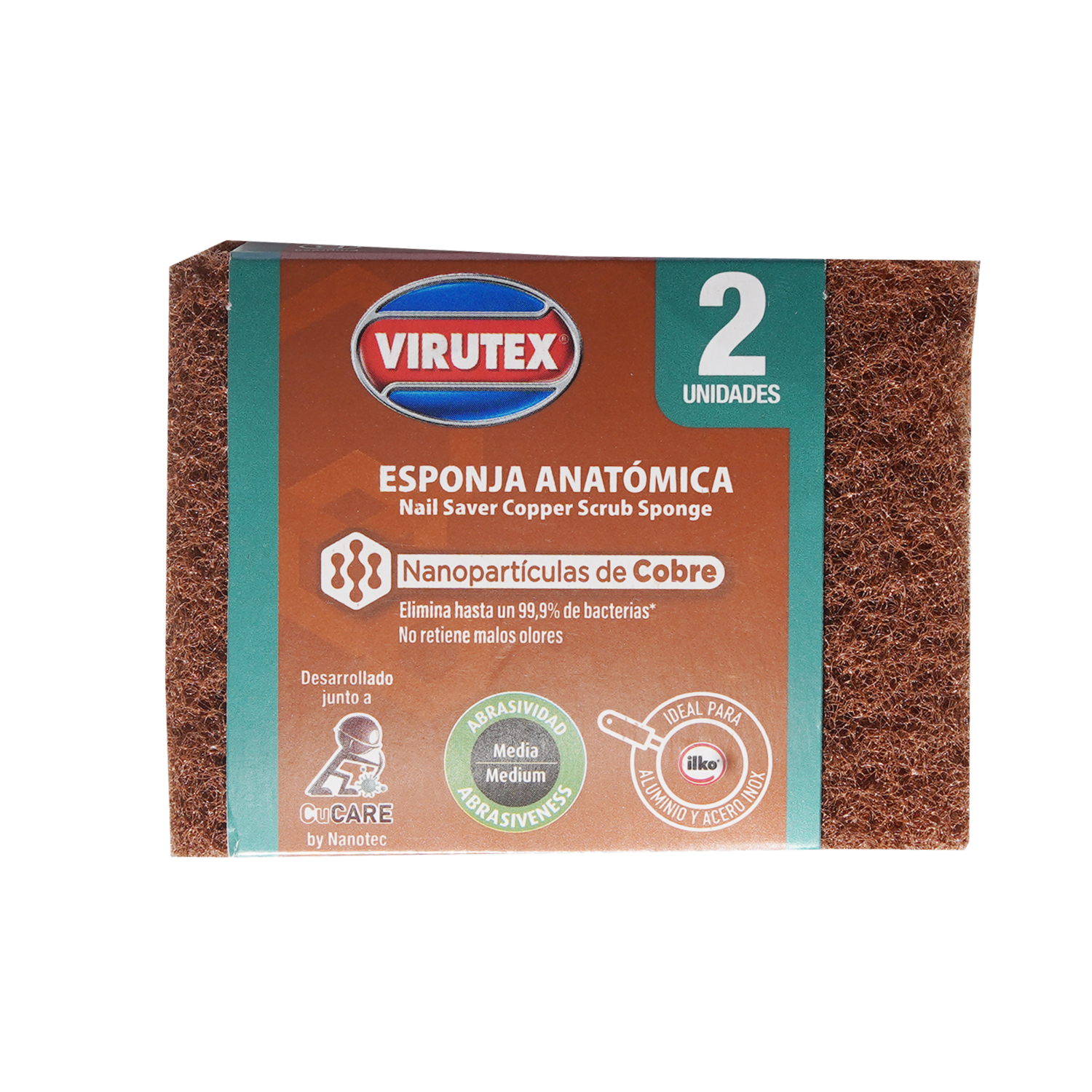 Esponja Creativa Acanalada Cobre VIRUTEX 2 Unidades