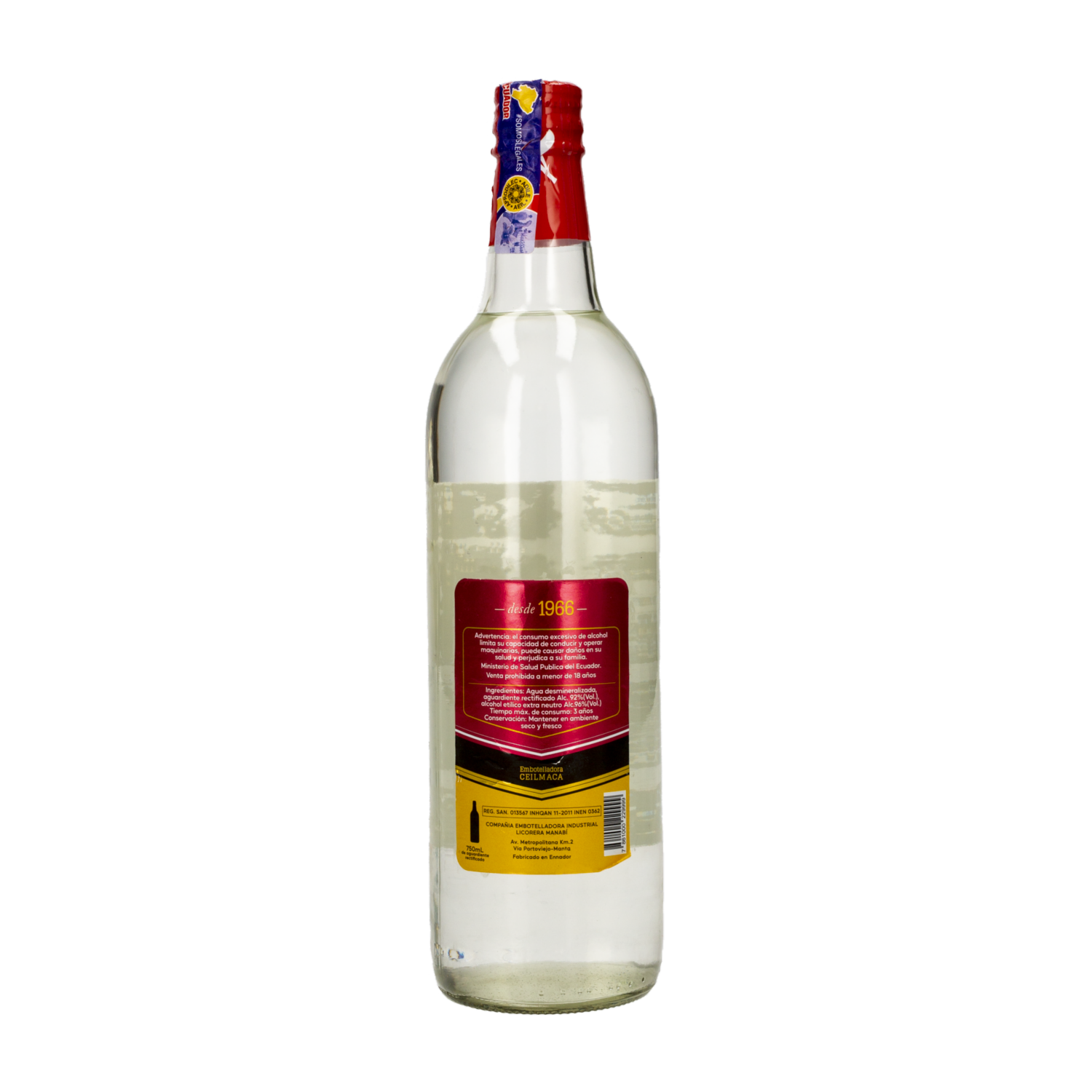 Aguardiente De Caña Faja Negra CAÑA MANABITA 750 ML