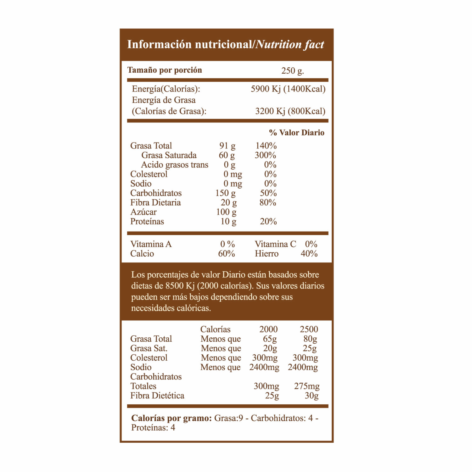 Chocolate Para Repostería HACIENDA EL CASTILLO 250 G