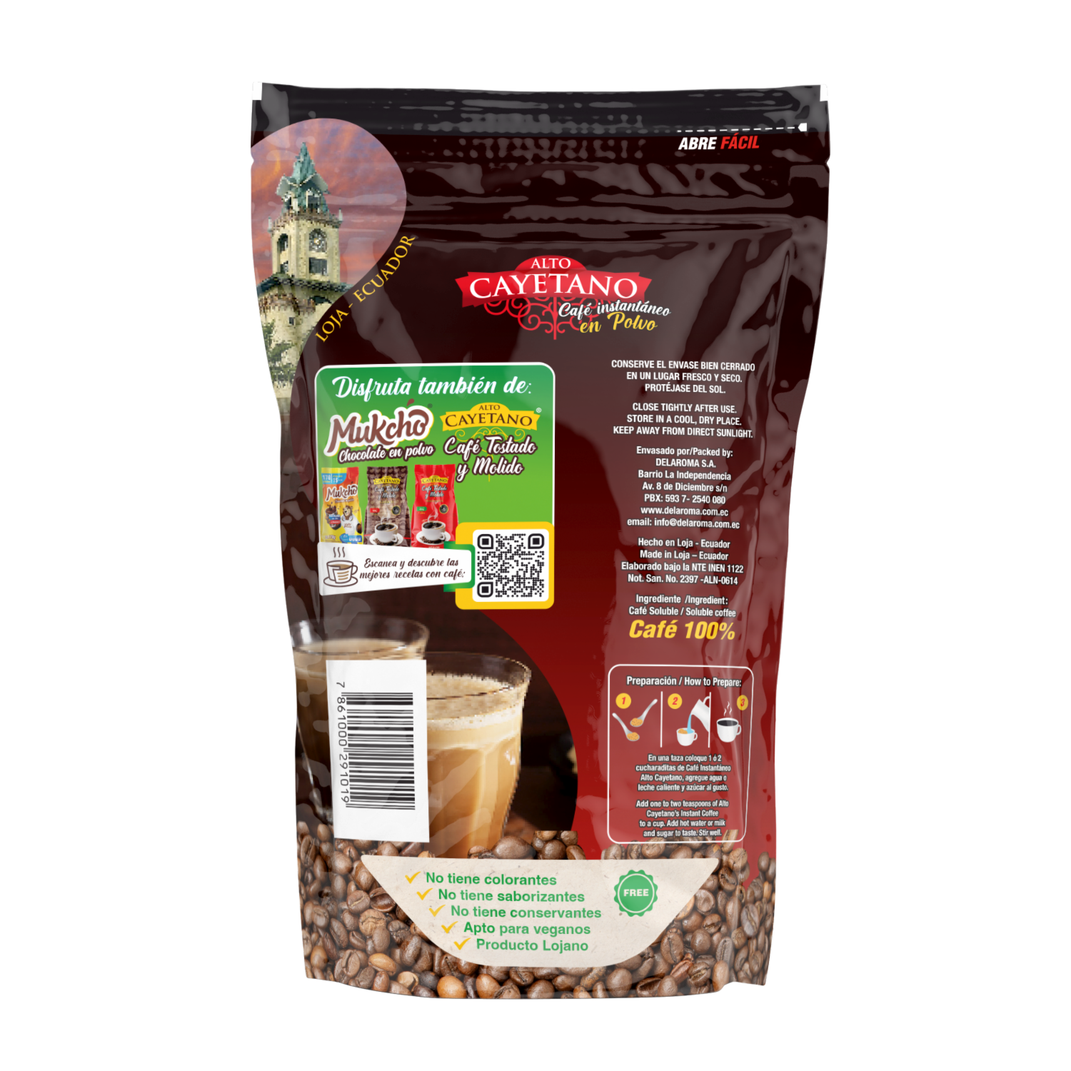 Café Instantáneo Soluble ALTO CAYETANO 100 G