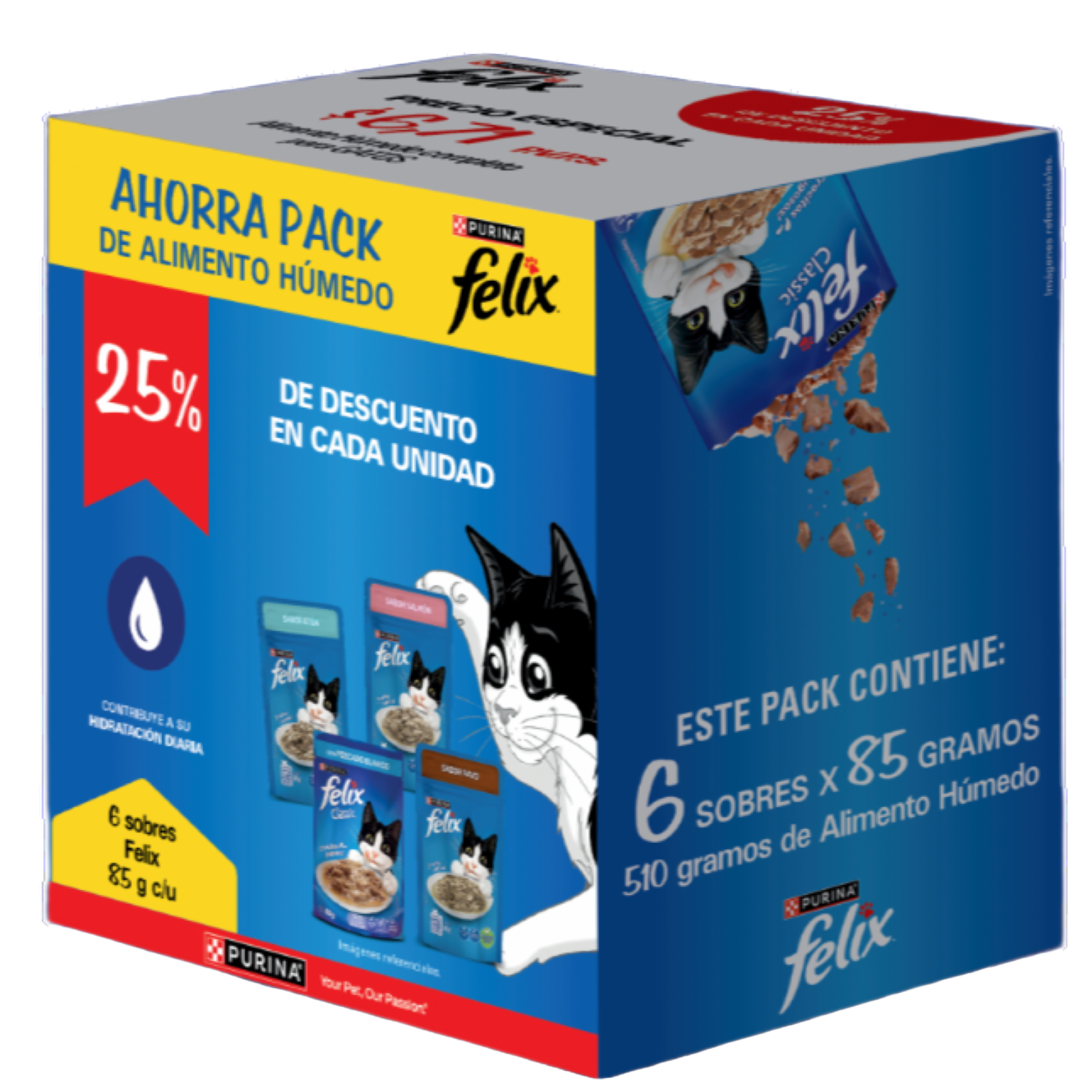 Alimento Para Gatos Sabores Surtidos FELIX Multipack X 6 X 85 G