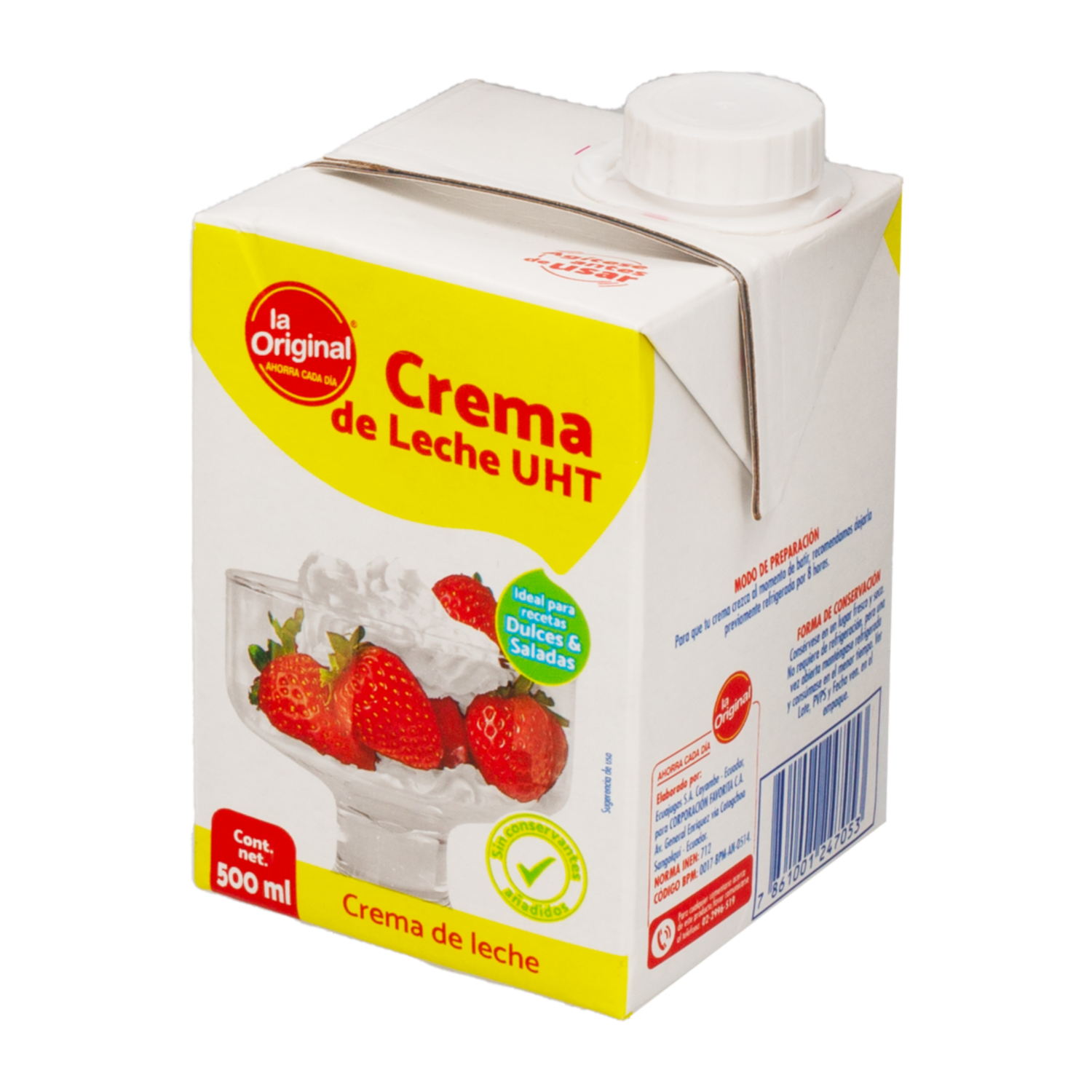 Crema De Leche Tetrapack LA ORIGINAL 500 Ml