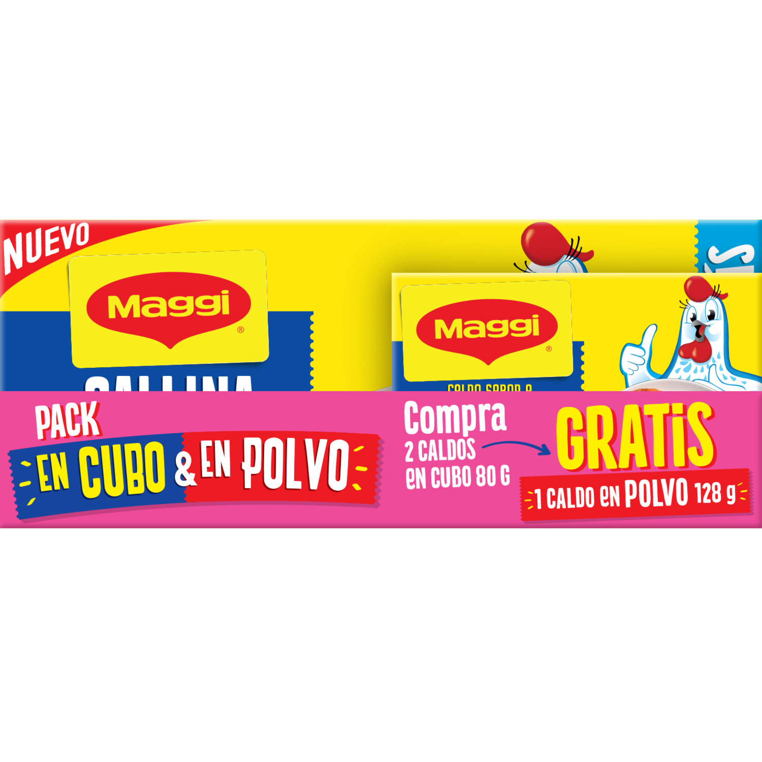 Caldo De Gallina En Cubo + Polvo MAGGI 160 G