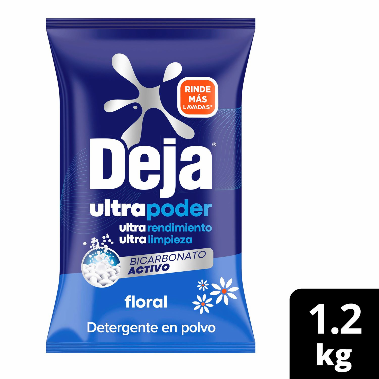 Detergente En Polvo Lavado Perfecto Floral + Bicarbonato DEJA 1.2 Kg