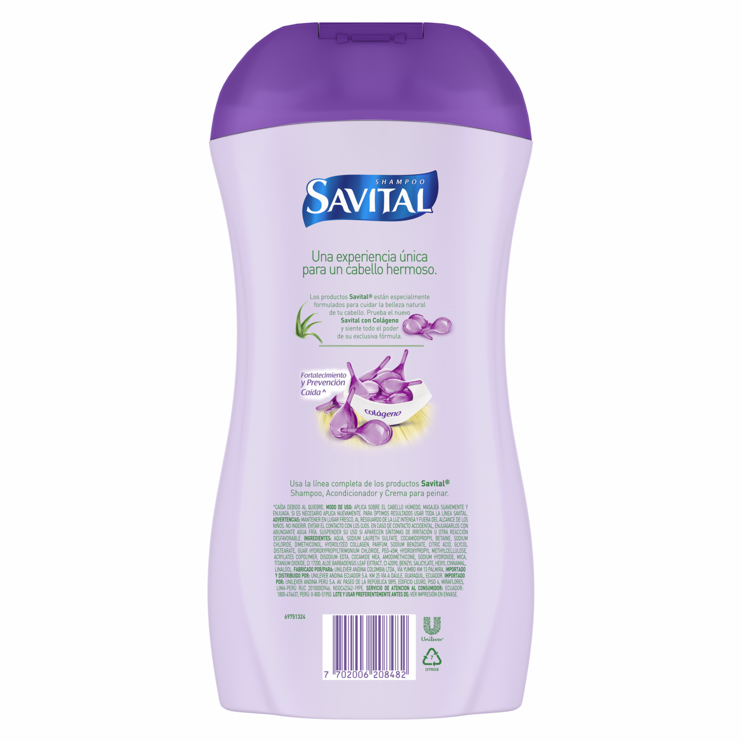 Shampoo De Cabello Con Colágeno SAVITAL 510 Ml