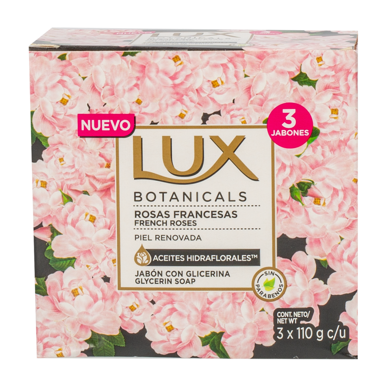 Jabón En Barra Fragancia A Rosas Francesas LUX 3 x 110G