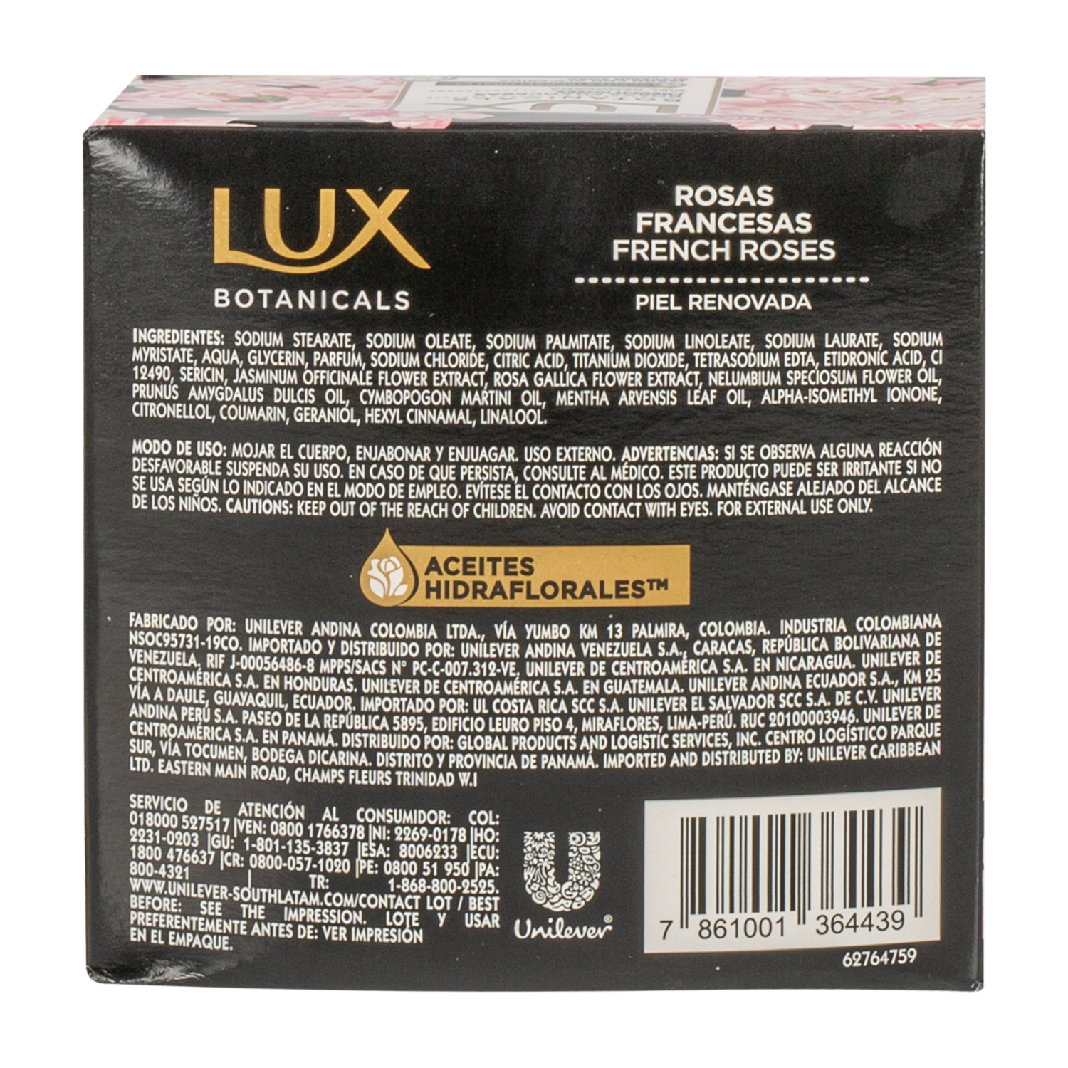 Jabón En Barra Fragancia A Rosas Francesas LUX 3 x 110G
