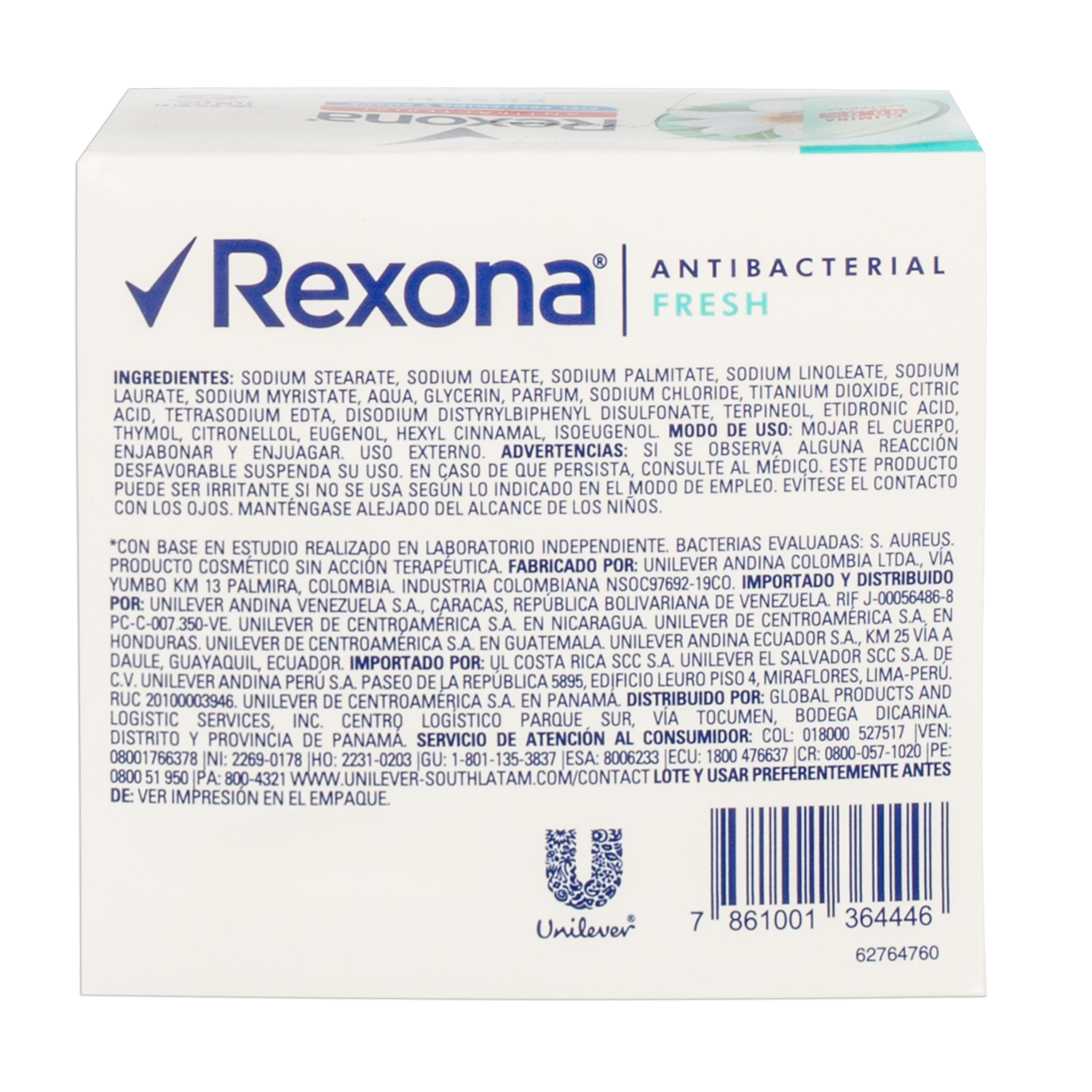 Jabón En Barra Antibacterial Fresh REXONA 3 X 110 G