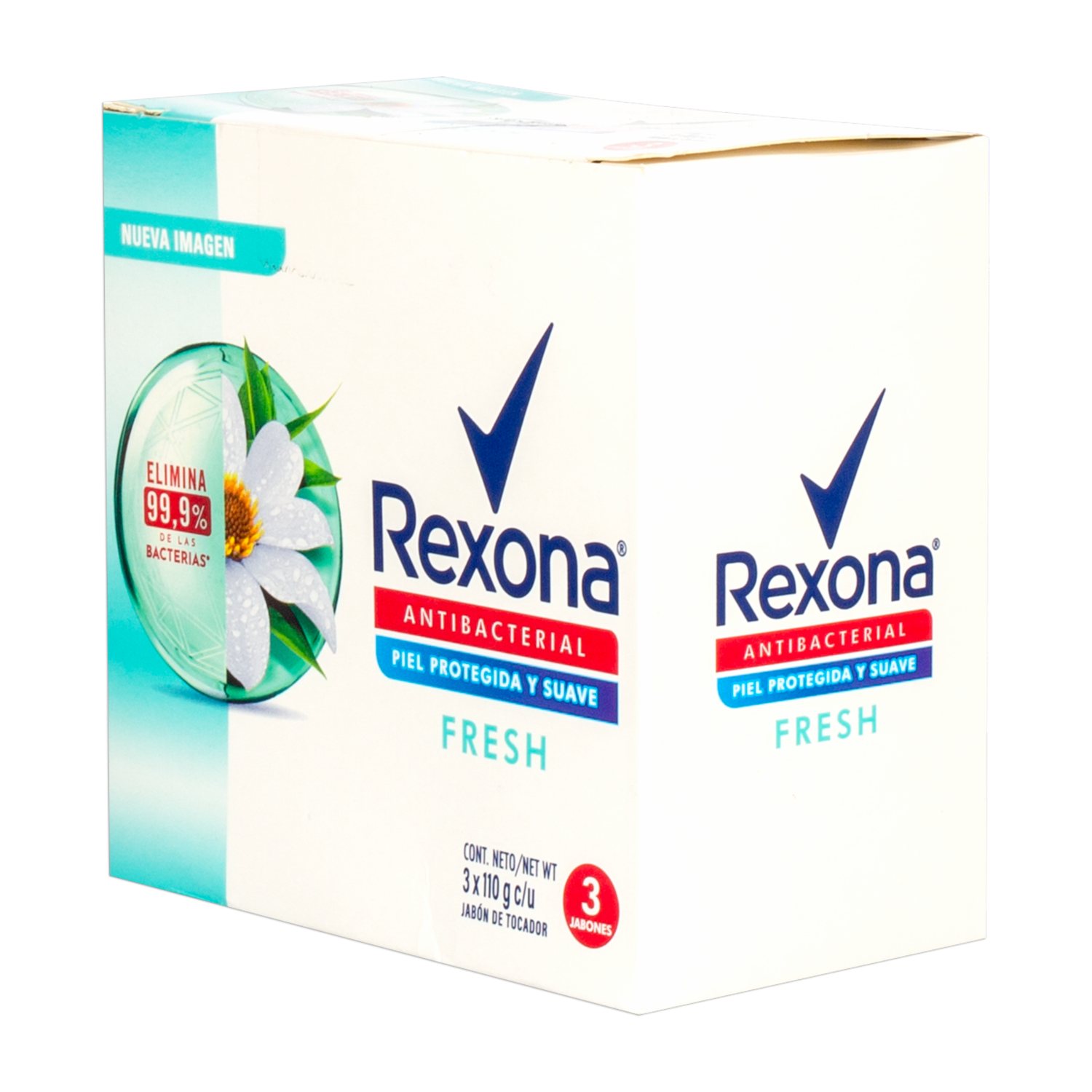 Jabón En Barra Antibacterial Fresh REXONA 3 X 110 G