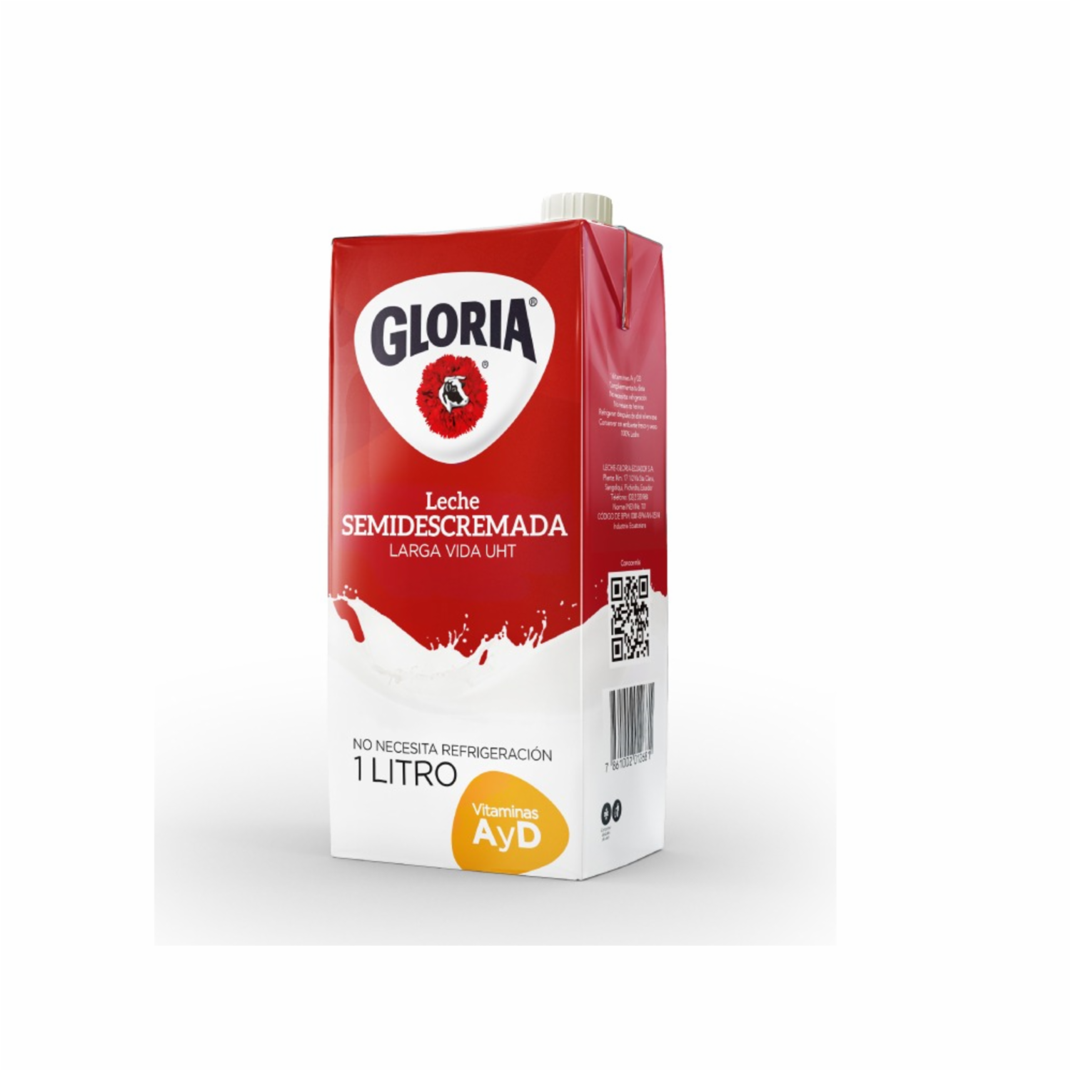 Leche Semidescremada Tetrapak GLORIA 1 L