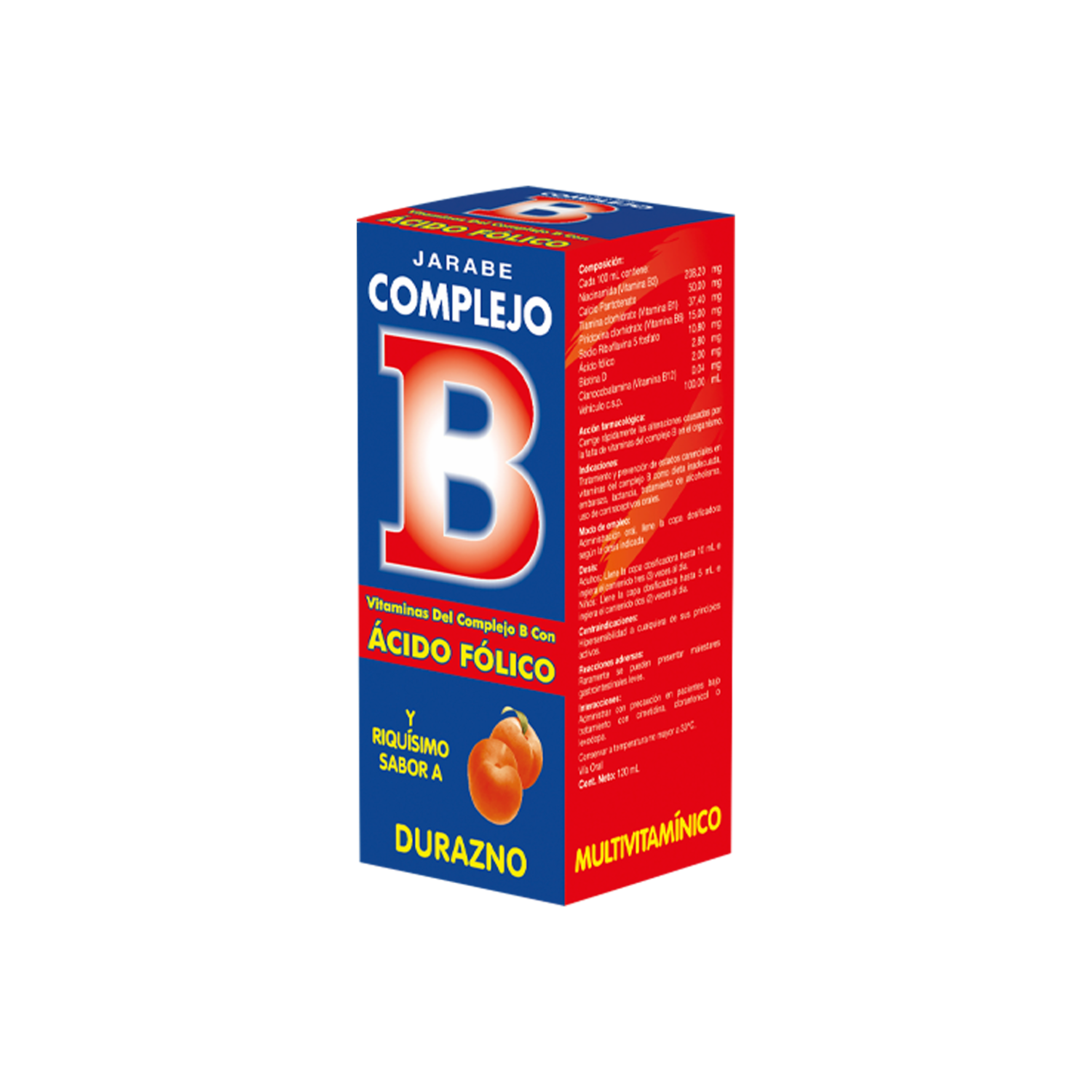 Suplemento En Jarabe De Vitaminas Del Complejo B Con Ácido Fólico COMPLEJO B 120 Ml