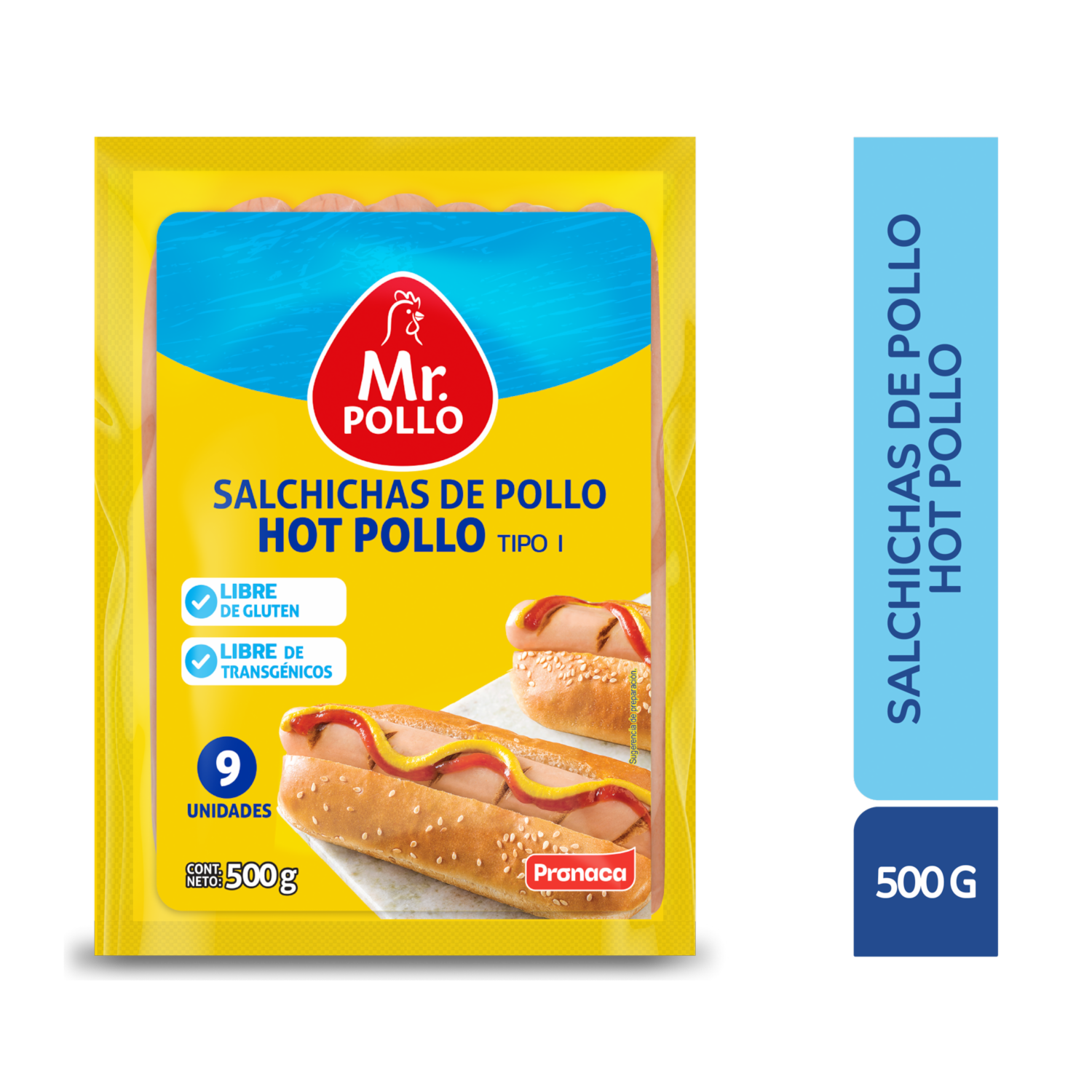 Salchichas Hot Dog MR. POLLO 500 G