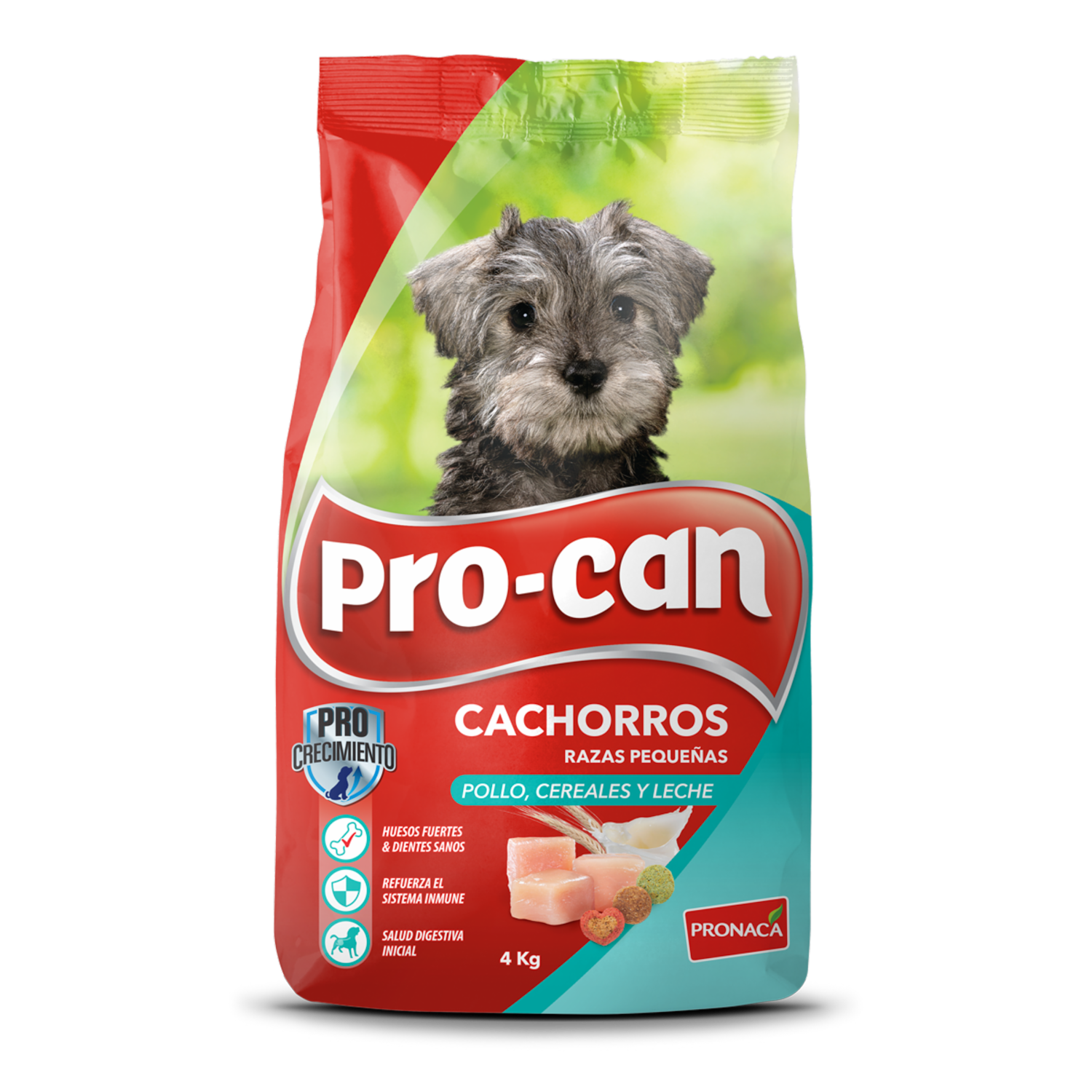 Alimento Para Perros Cachorros Razas Pequeñas Pollo Cereales Y Leche PRO-CAN 4 Kg