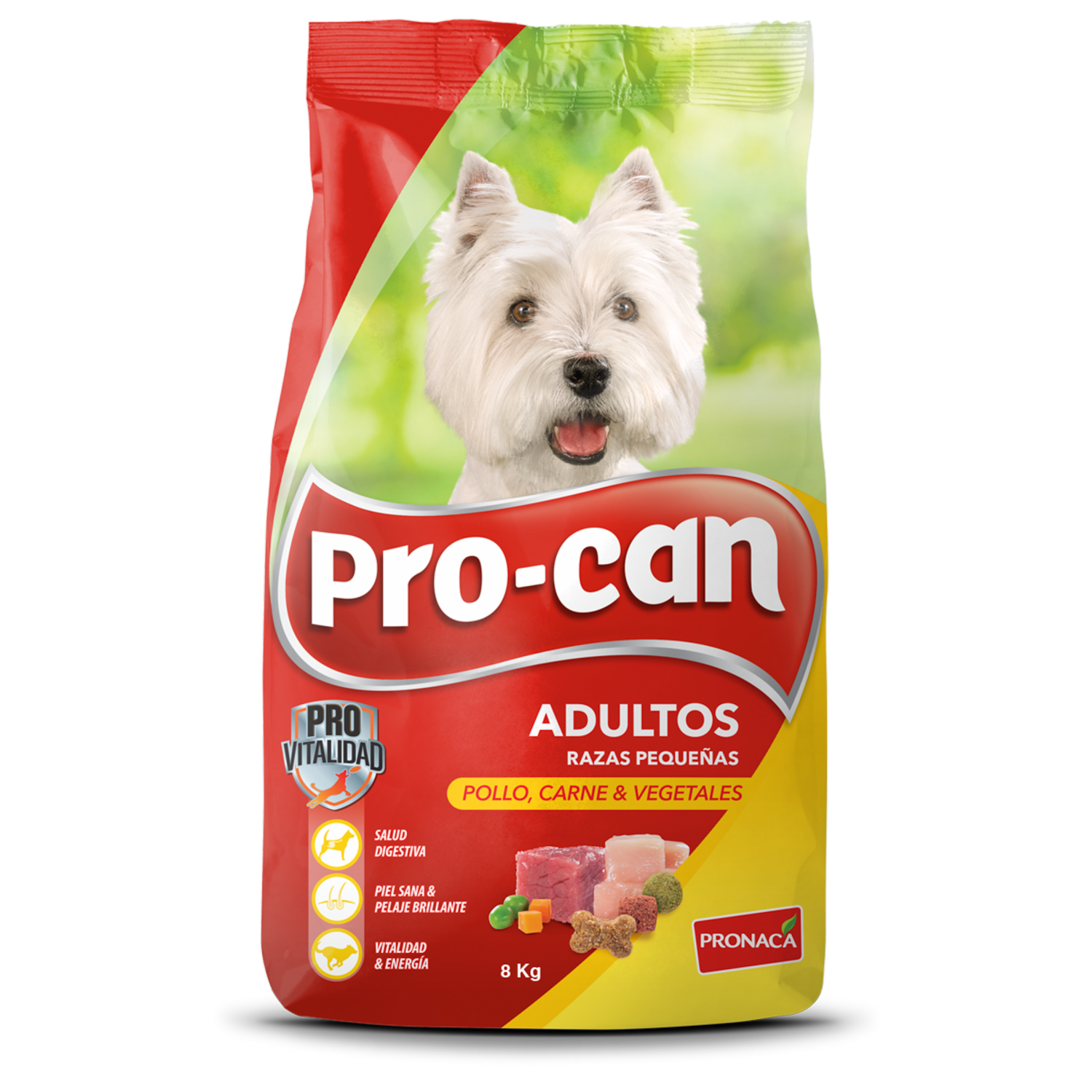 Alimento Para Perros Adultos Razas Pequeñas Pollo Carne Y Vegetales PRO-CAN 8 Kg