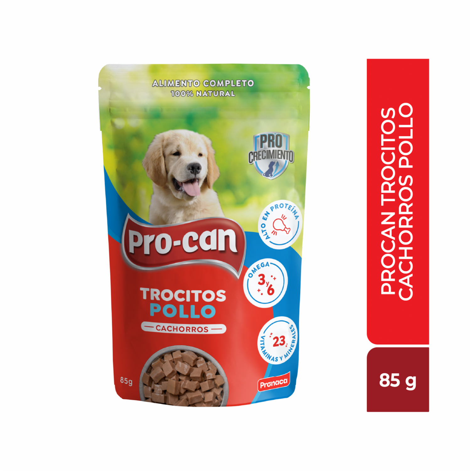 Alimento Húmedo Para Perros Cachorros Trocitos Pollo PRO-CAN 85 G