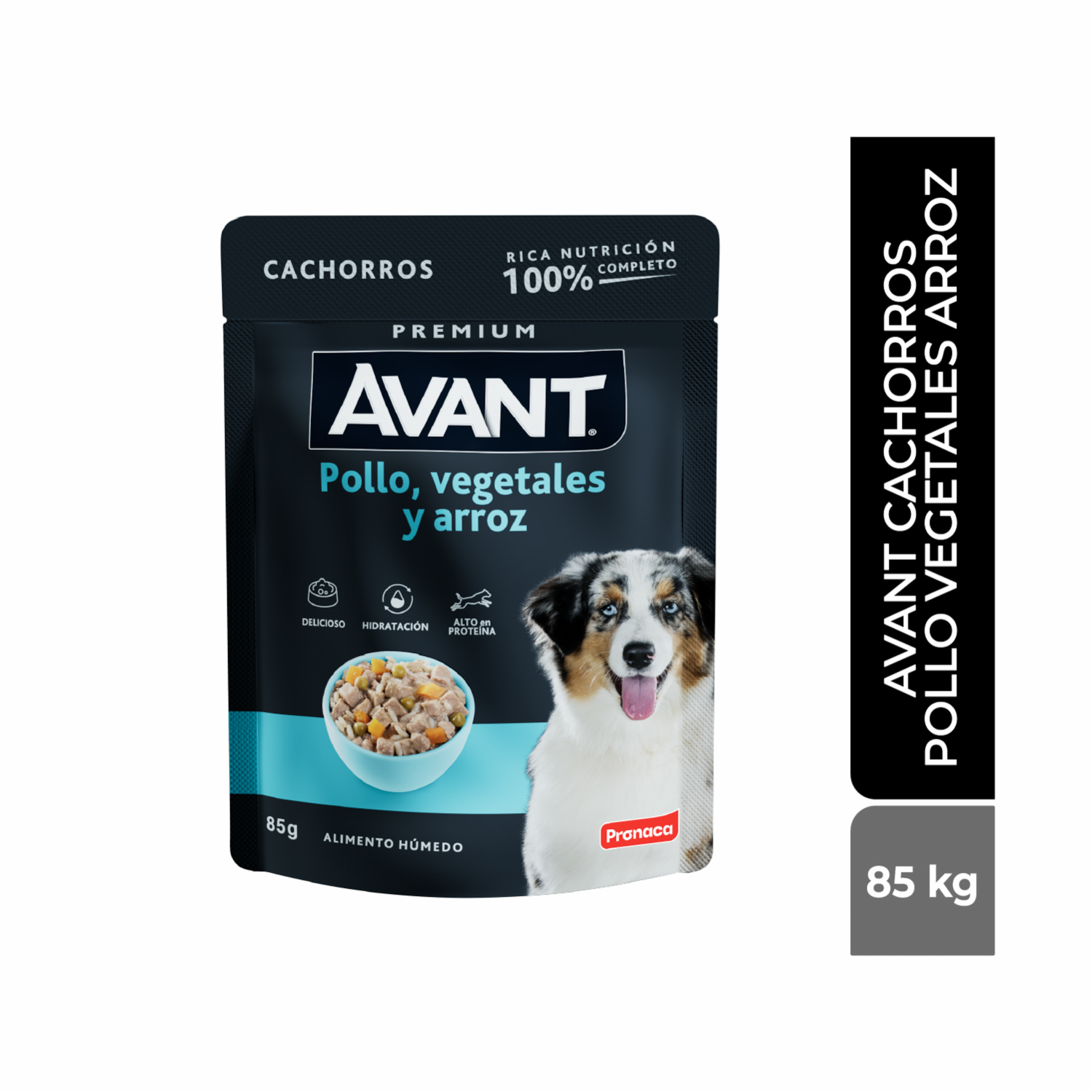 Alimento Húmedo Para Perros Cachorros Sabor A Pollo Vegetales Y Arroz AVANT 85 G