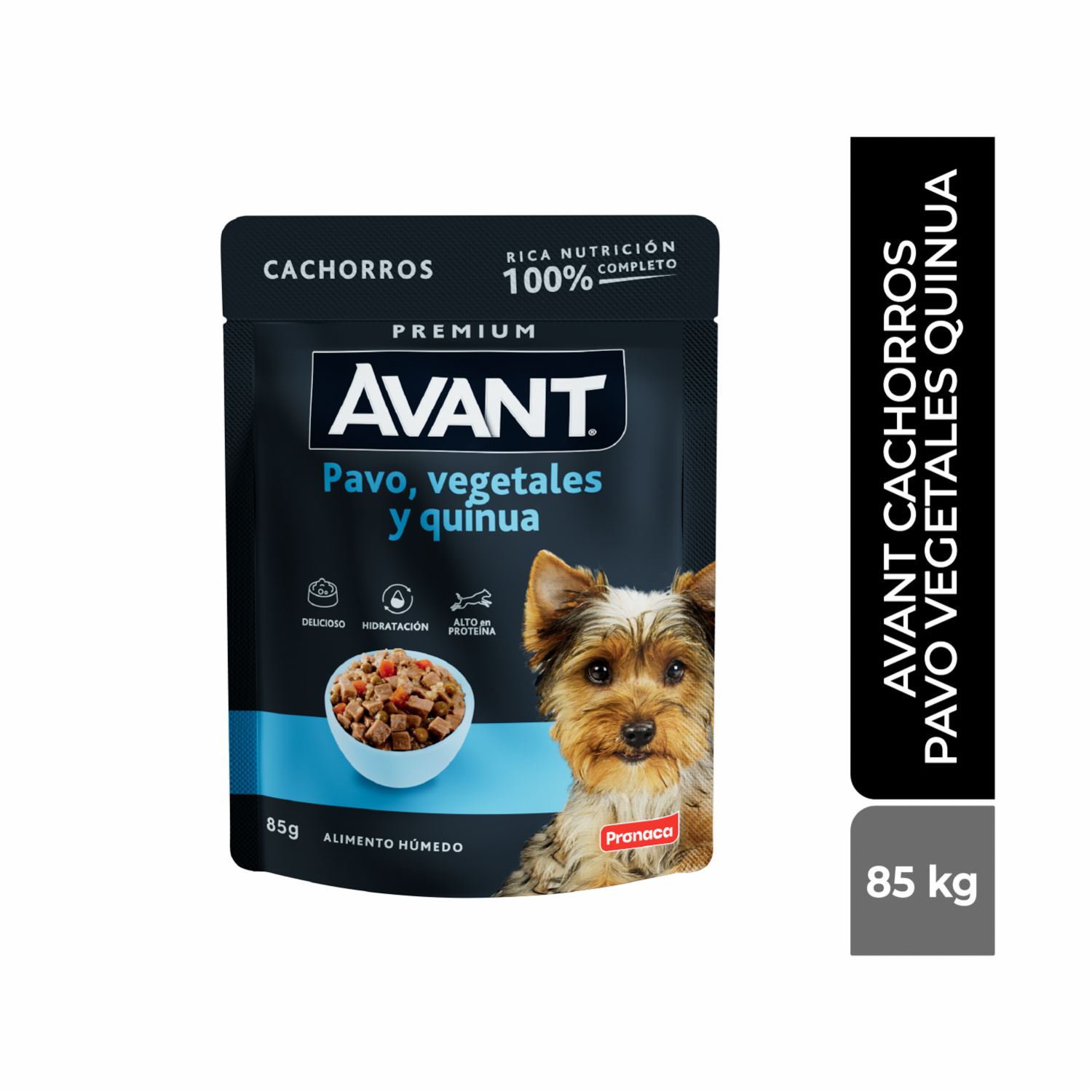 Alimento Húmedo Para Perros Cachorros Sabor A Pavo Vegetales Y Arroz En Pouch AVANT 85 G