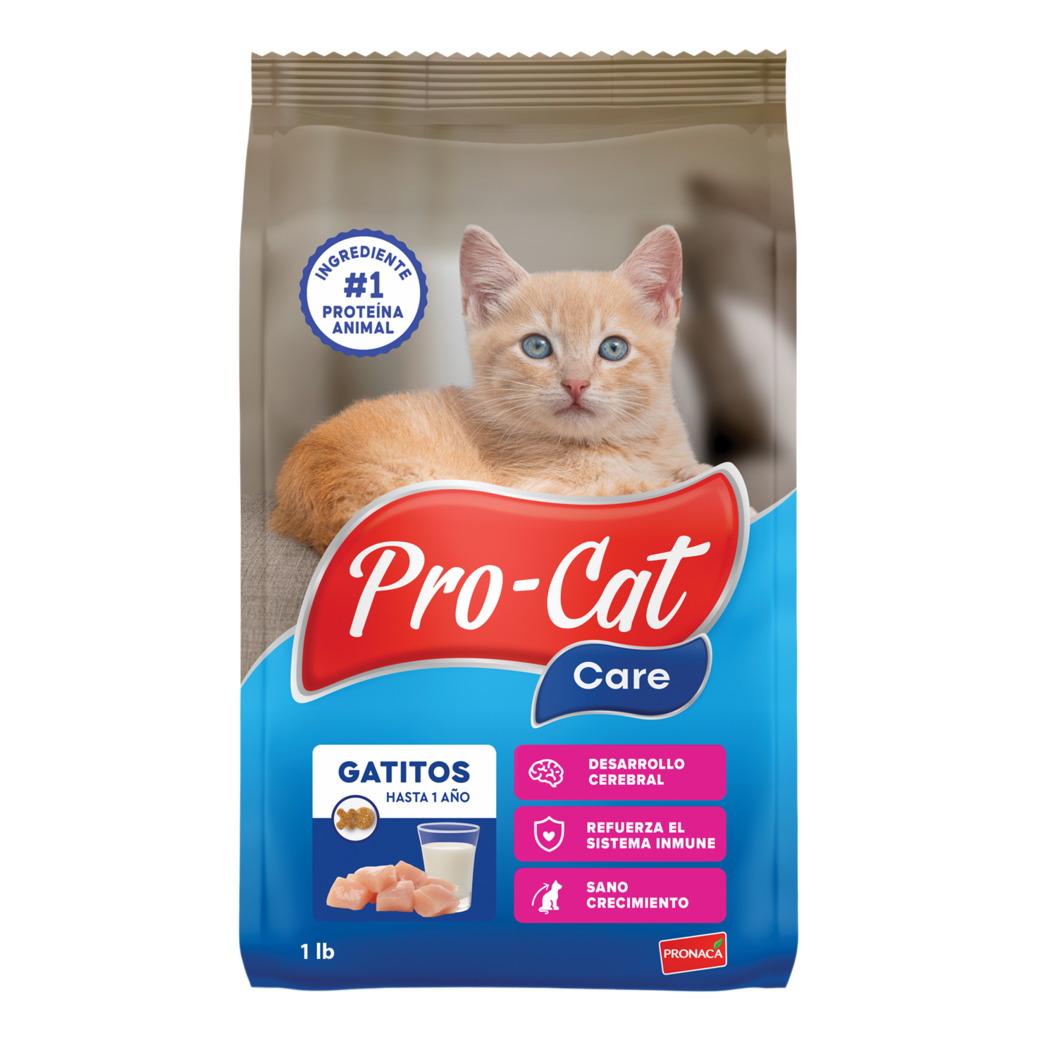Alimento Para Gatitos Cachorros Sabor A Pollo PRO-CAT CARE 454 G