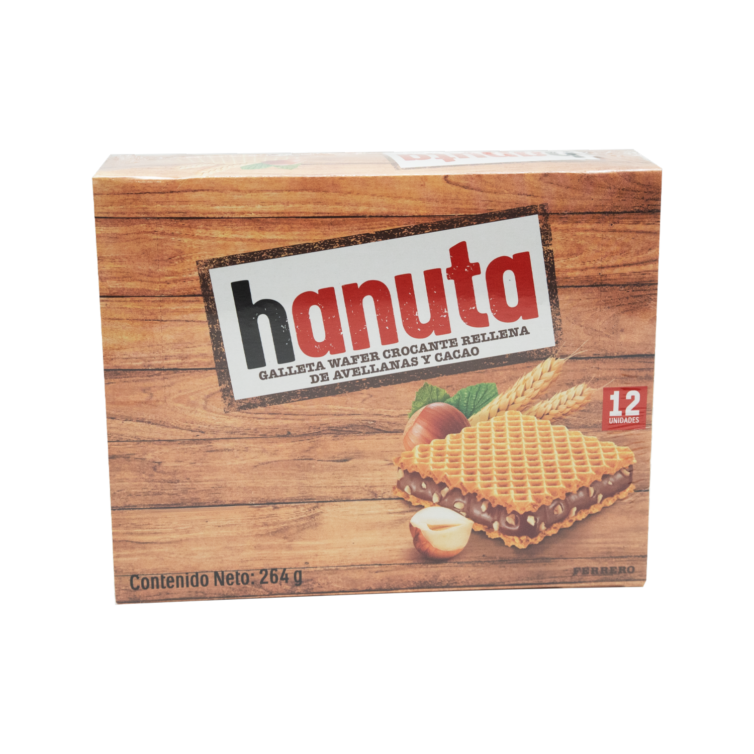 Galletas Dulces Waffer Con Relleno De Crema De Avellana HANUTA 264 G