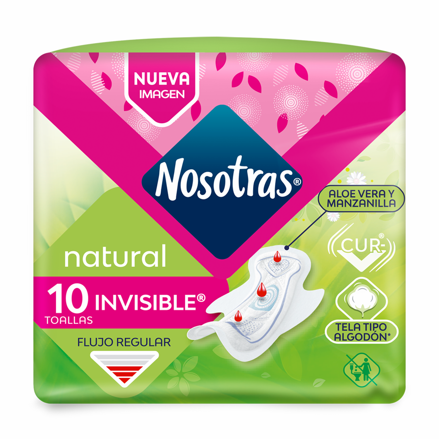 Toallas Sanitarias Invisible Natural NOSOTRAS X 10 Unidades