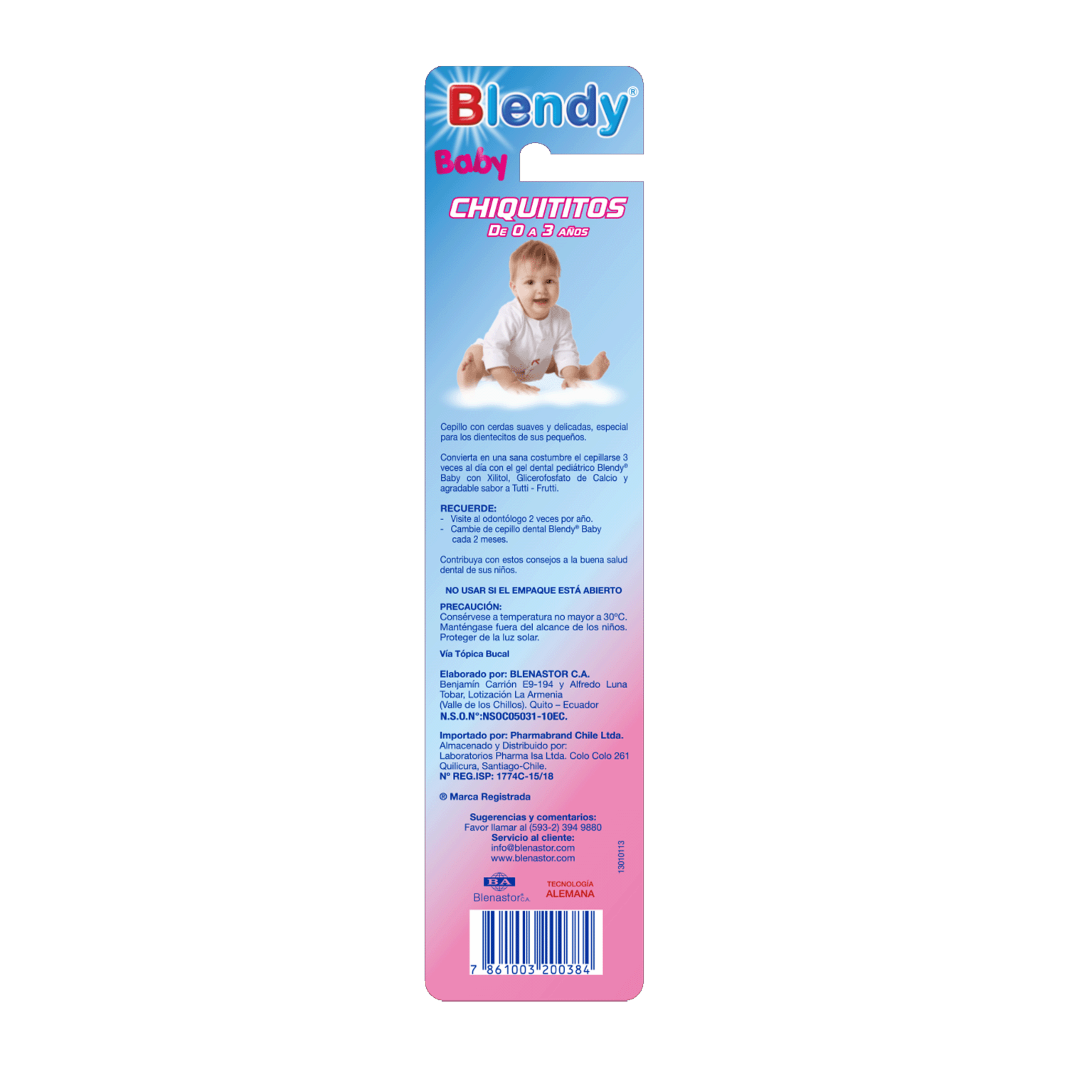 Kit Higiene Bucal Infantil Chiquititos Baby Pasta + Cepillo BLENDY Pack X 2 Uds