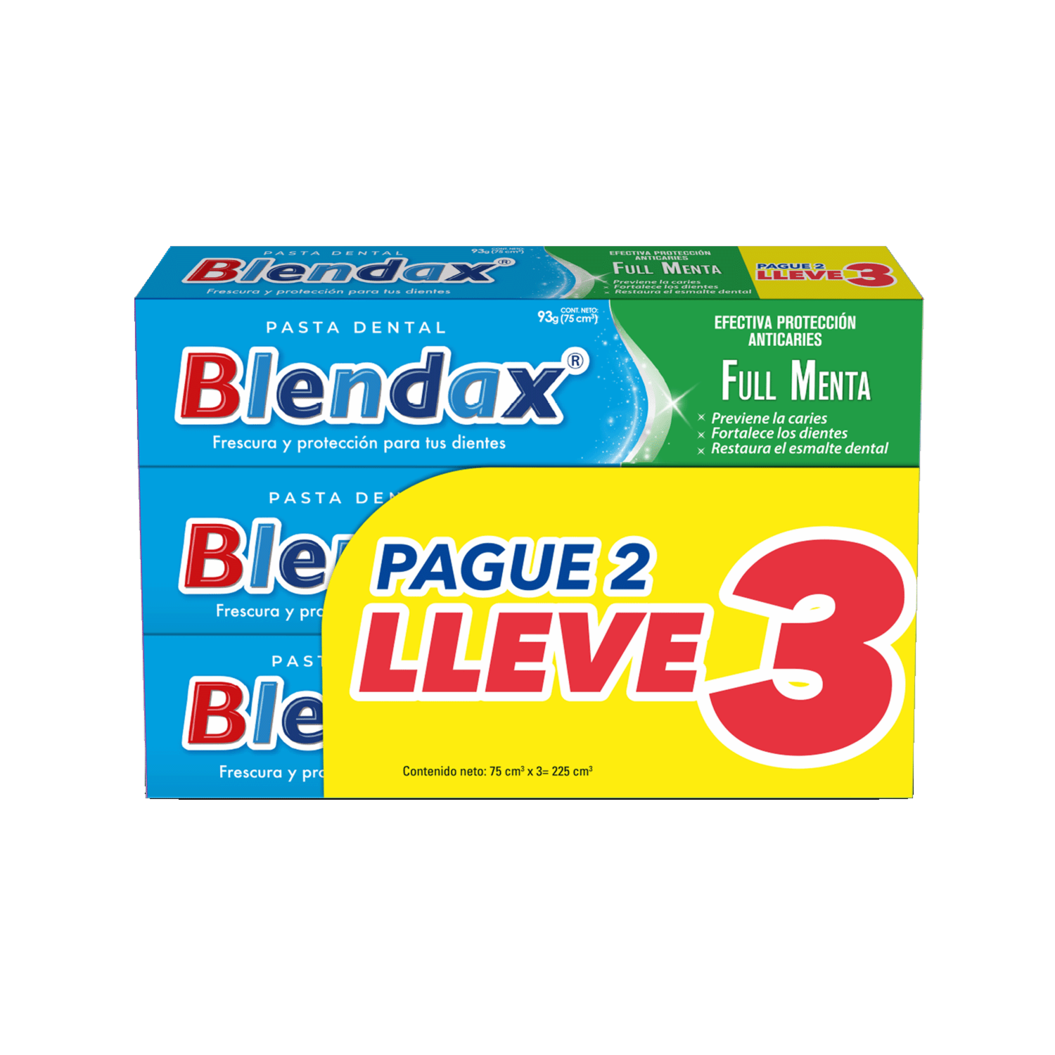 Pasta Dental Full Menta BLENDAX 3 X 75 G