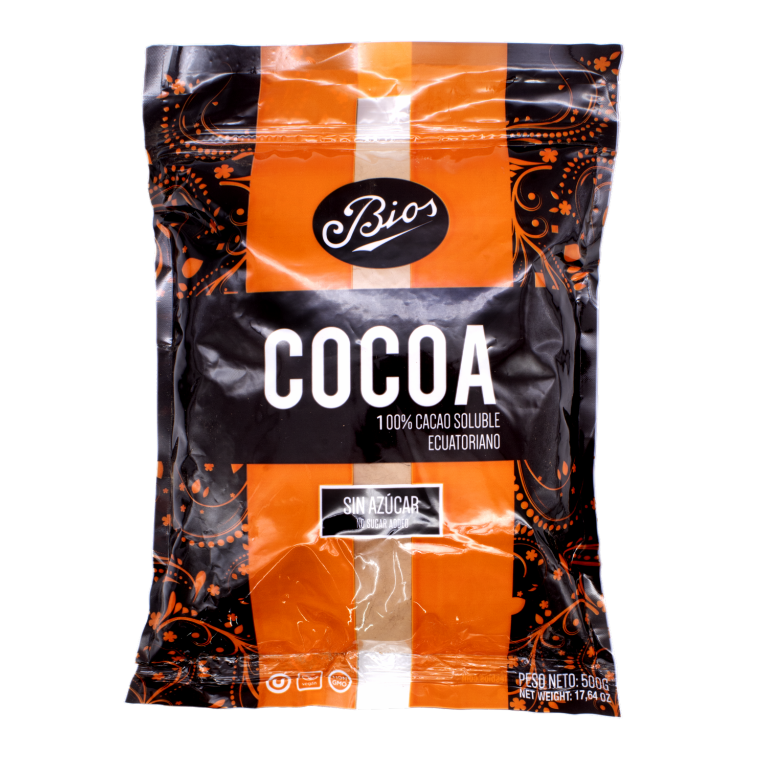 Cacao En Polvo 100% Soluble Sin Azúcar BIOS 500 G