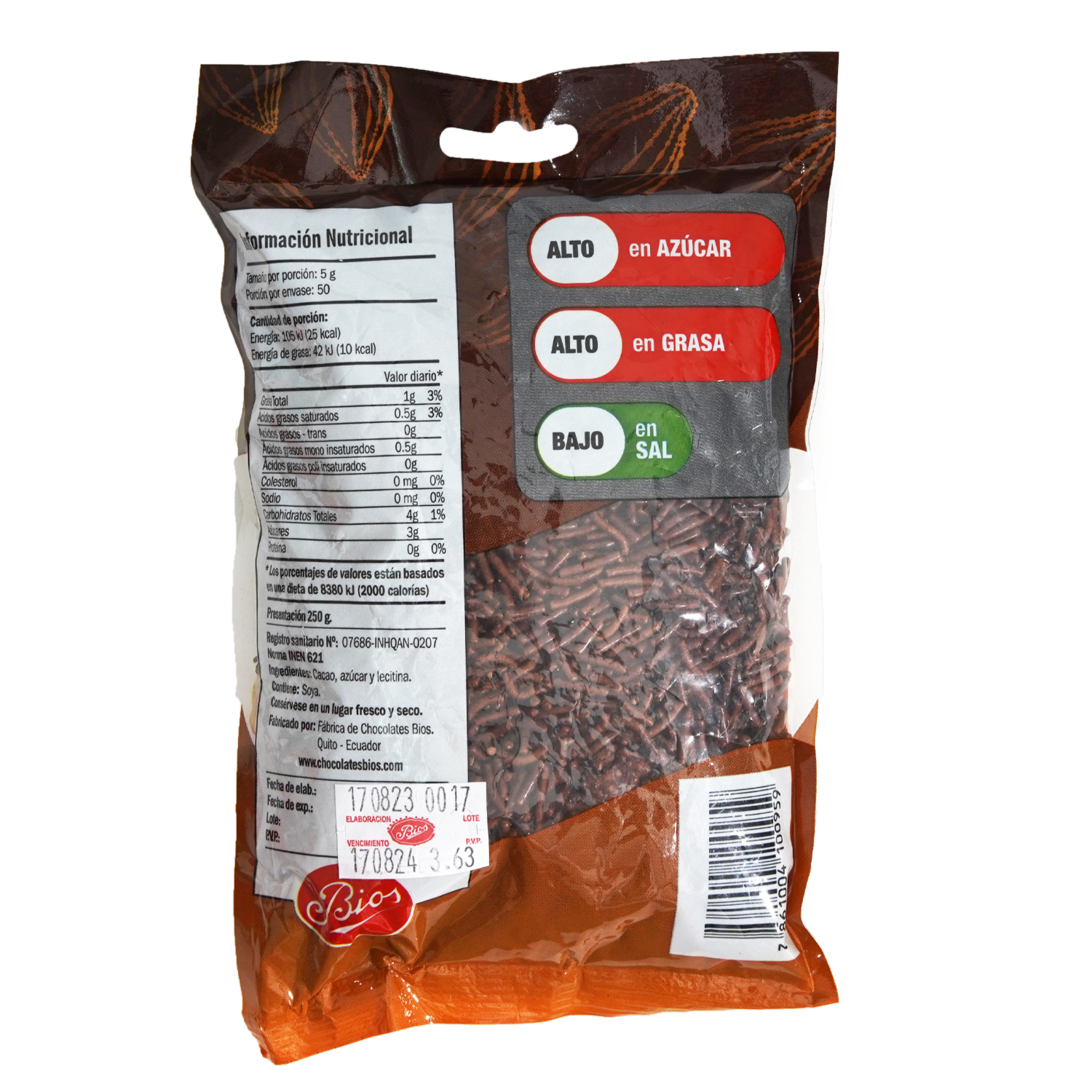 Chocolate Granulado BIOS 250 G