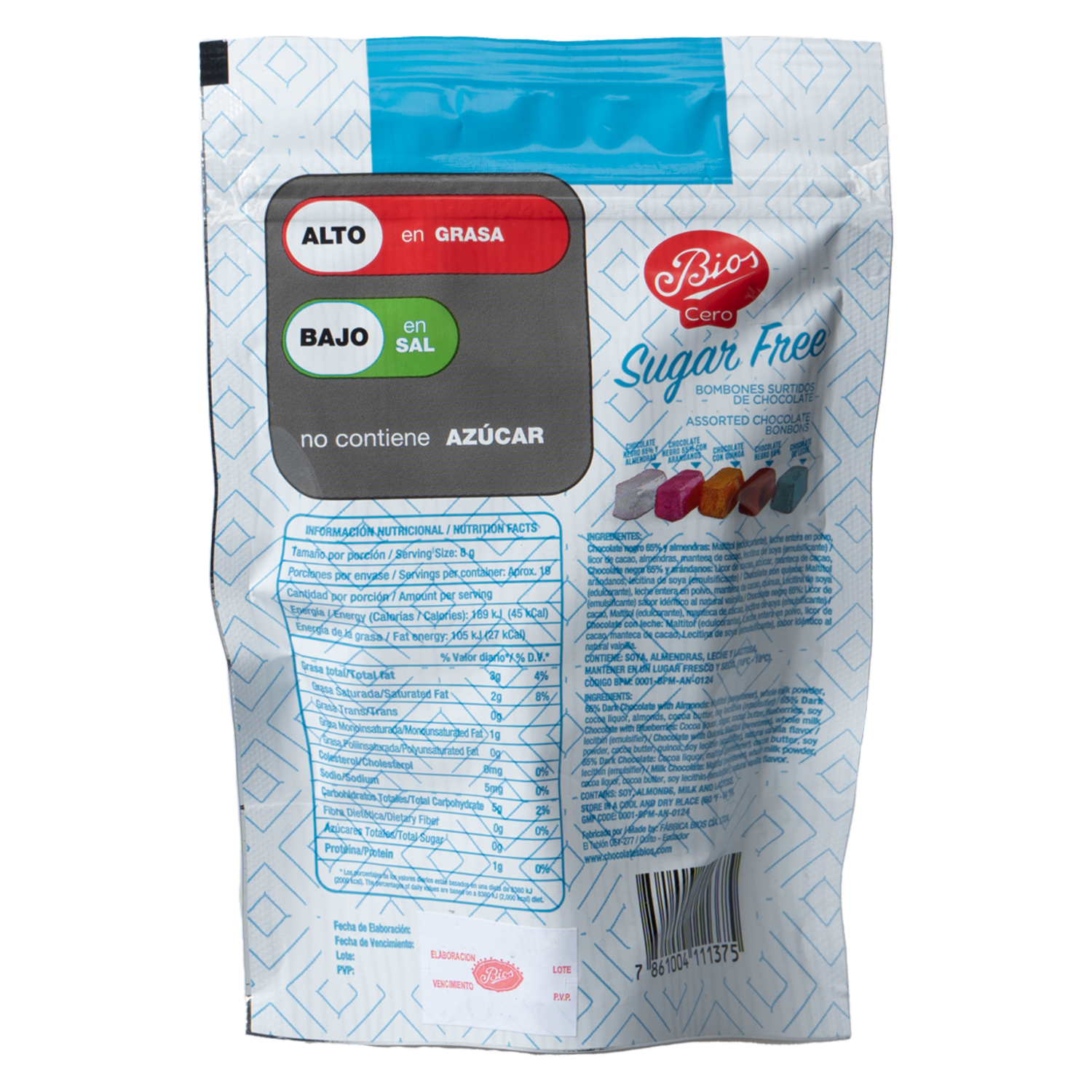 Bombones De Chocolate Surtidos Sugar Free BIOS 150 G