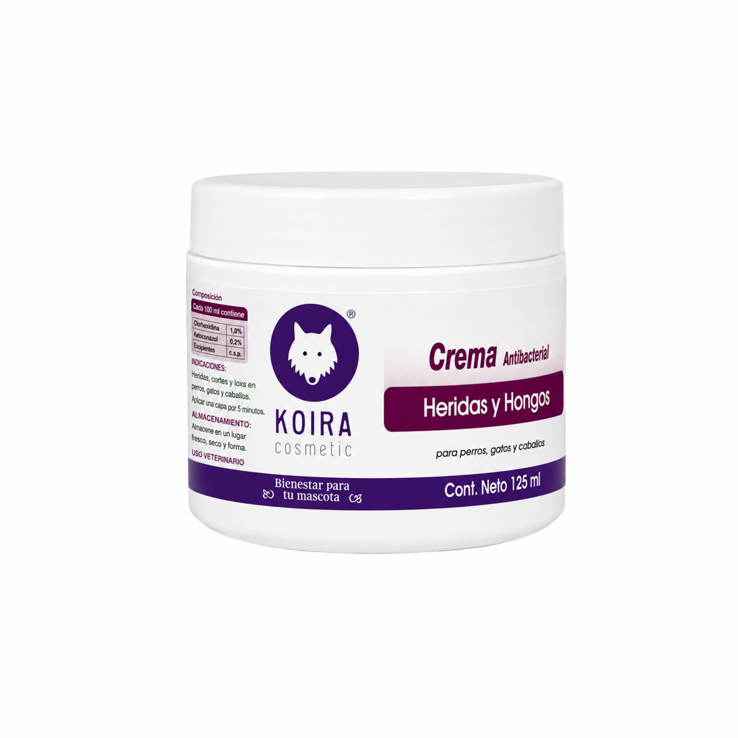 Crema Para Mascotas Antibacterial Y Antihongos Para Heridas KOIRA COSMETICS 125 Ml