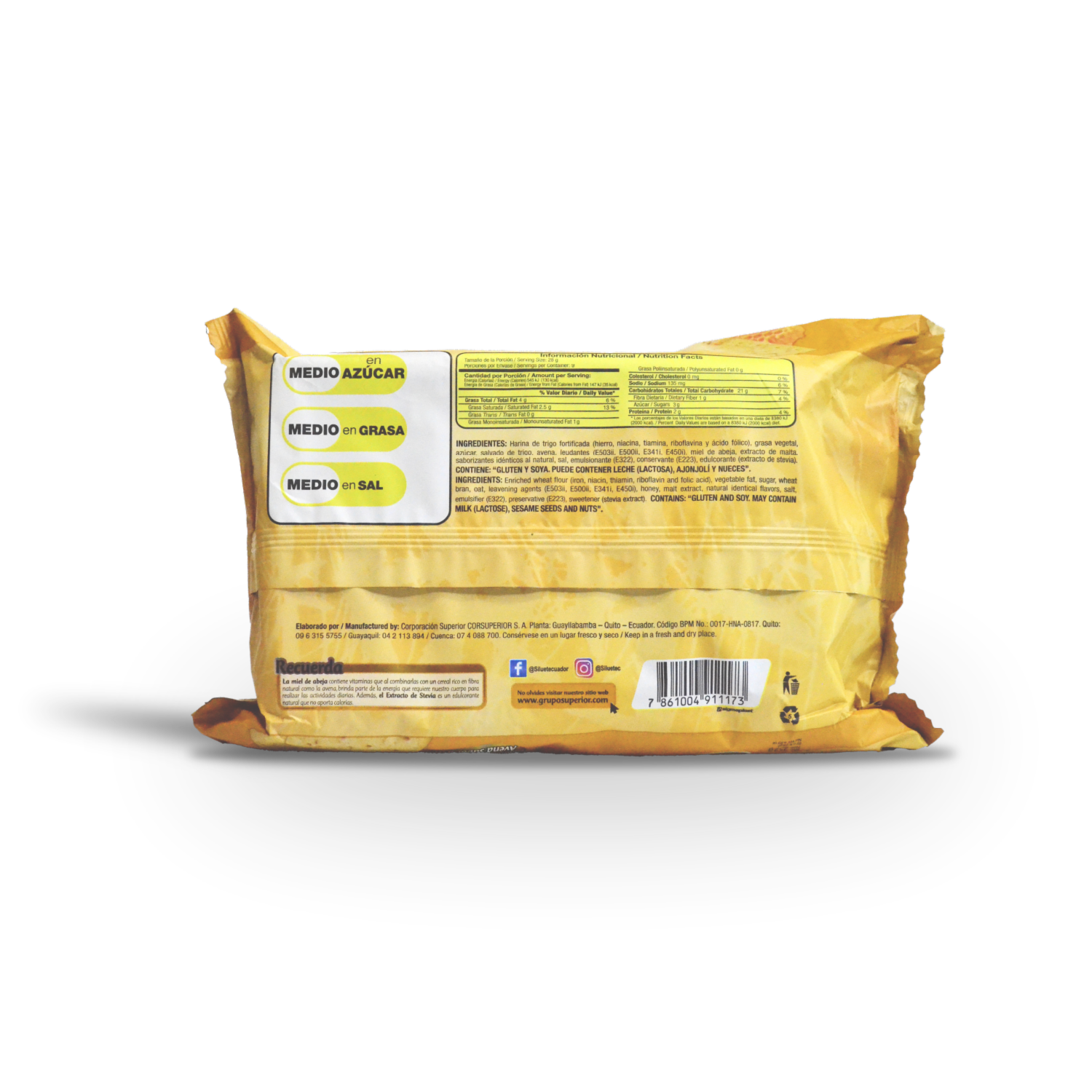 Galletas Integrales De Miel-Avena SILUET 252 G