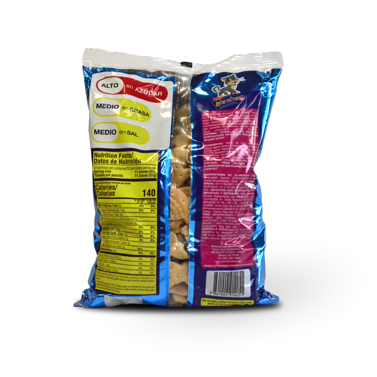 Galletas Dulces Sabor A Vainilla Figuras Animalitos ANIAVENTURAS 380 G