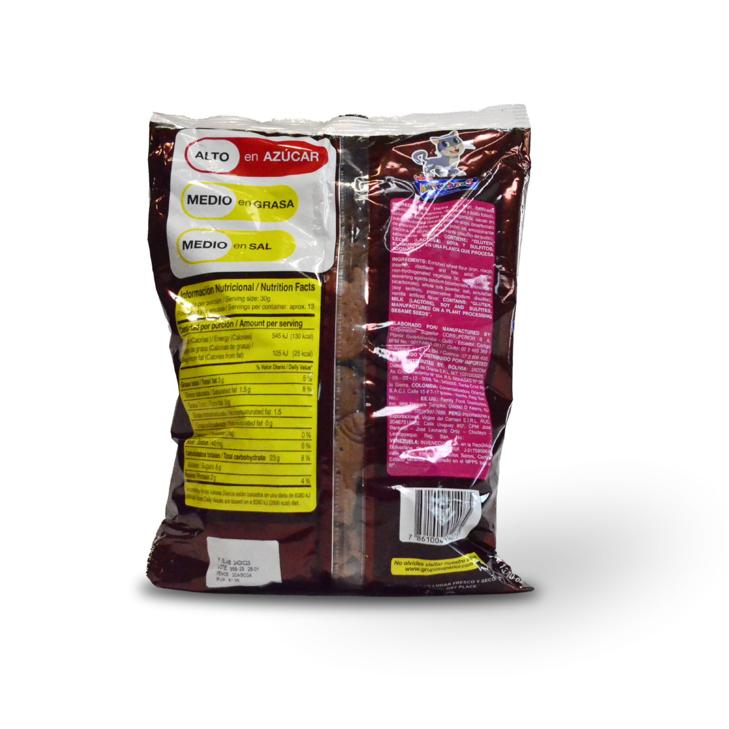 Galletas Dulces Sabor A Chocolate Figuras Animalitos ANIAVENTURAS 380 G