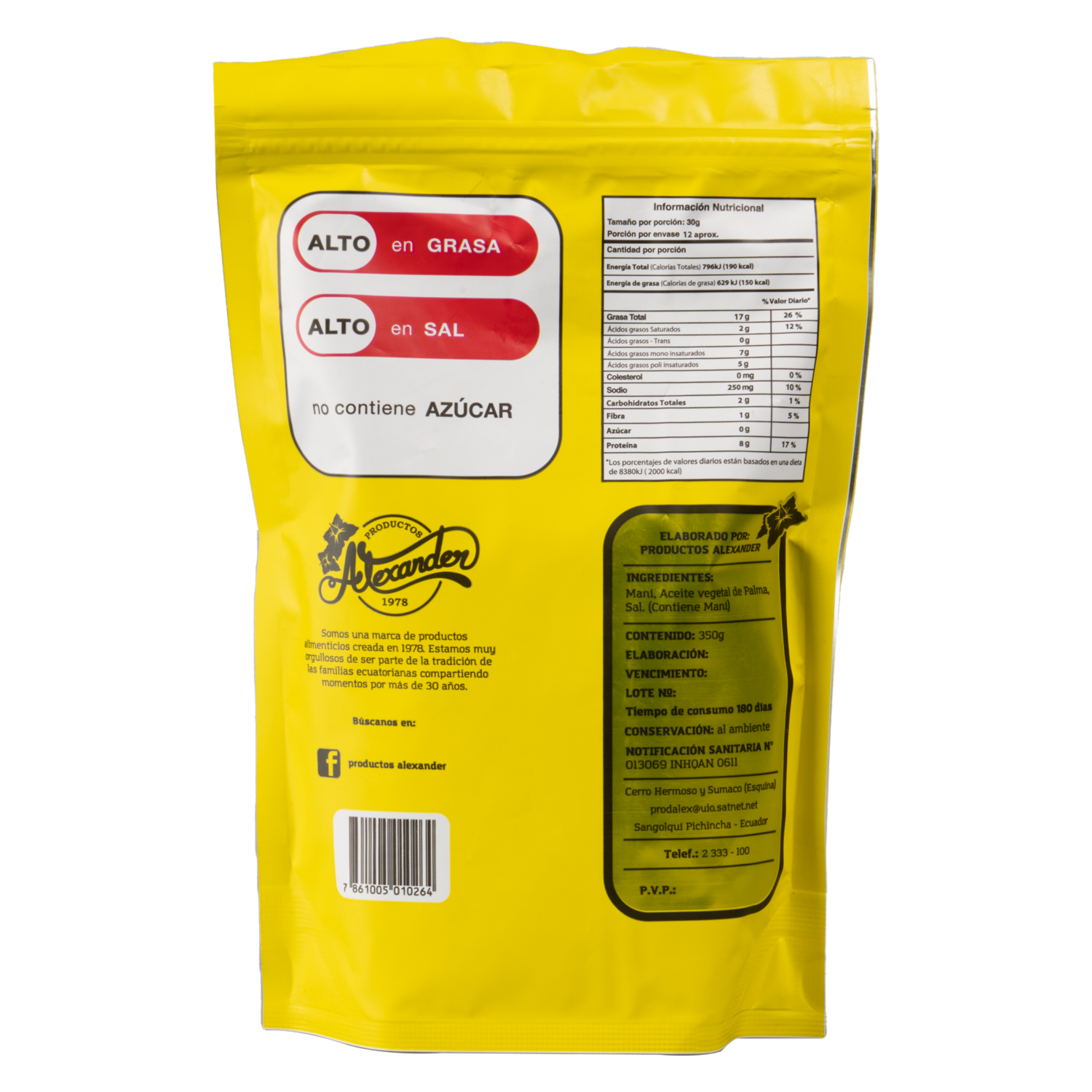 Maní Natural ALEXANDER 350 g