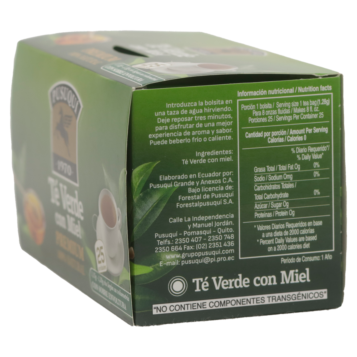 Té Verde Con Miel PUSUQUI 25 X 1.28 G