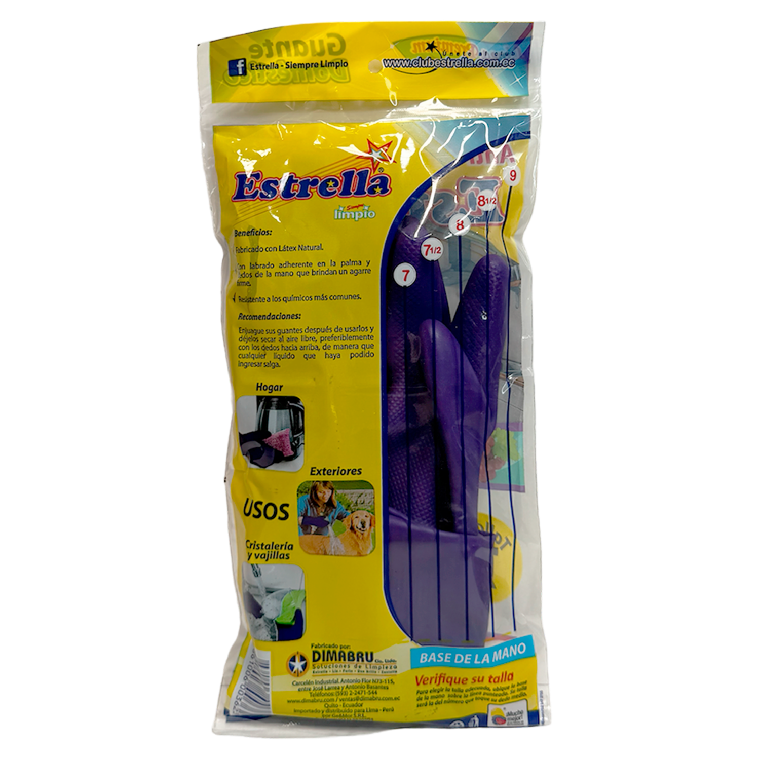 Guantes De Nitrilo Domésticos Antibacterial Aroma A Uva ESTRELLA Talla 7 1/2