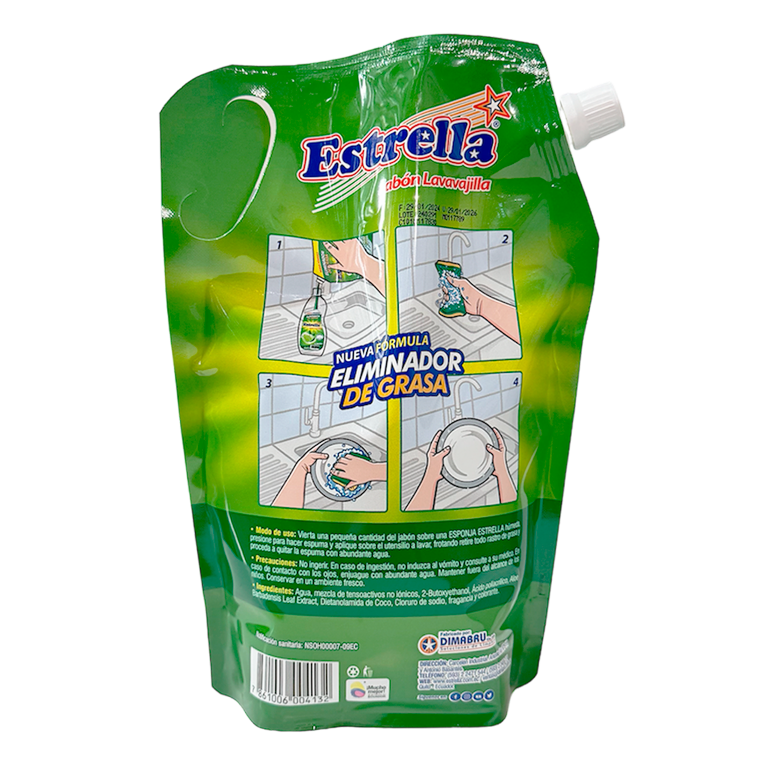 Lavavajillas Líquido Aroma Limón Elimina La Grasa ESTRELLA 1000 Ml