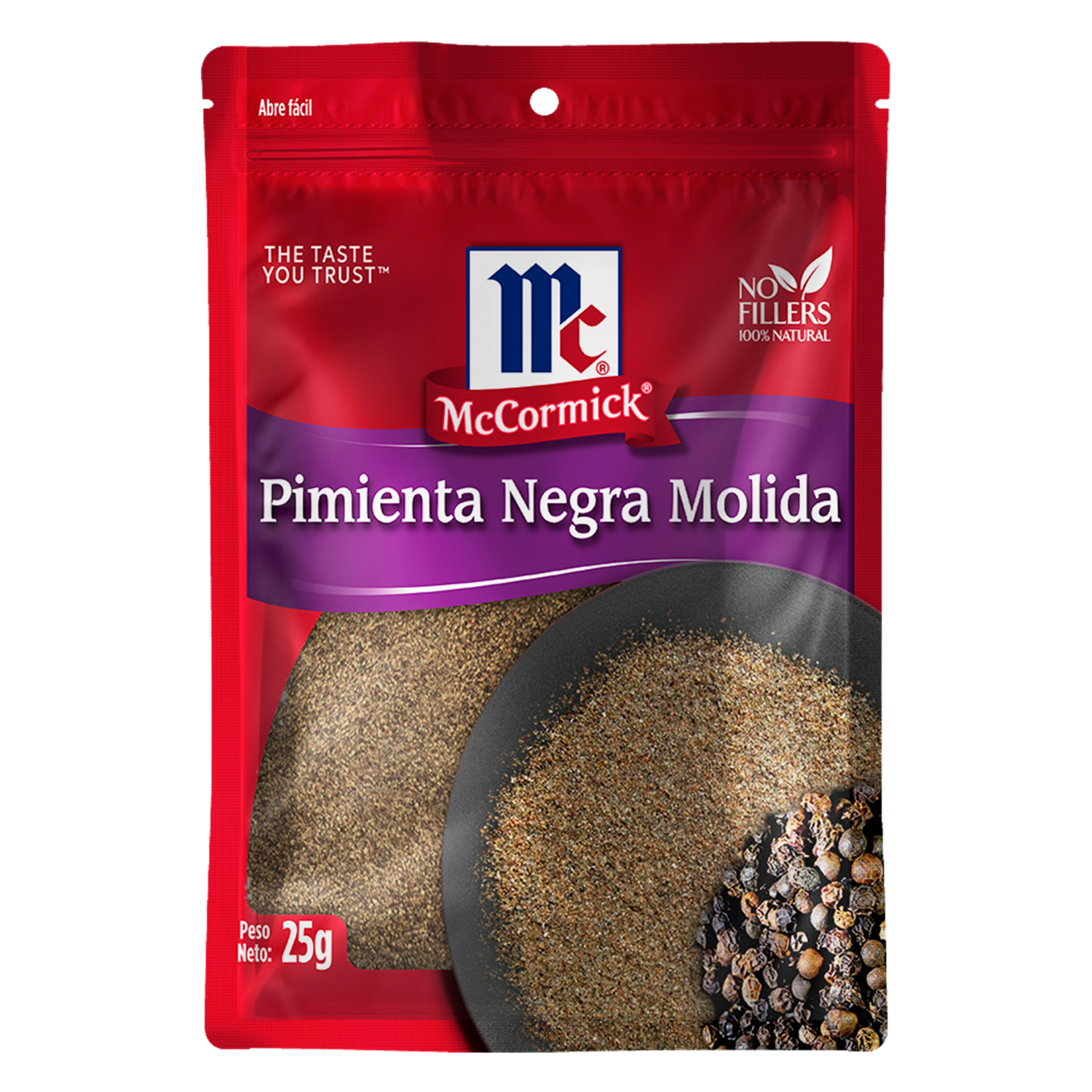Pimienta Negra Molida En Sobre MCCORMICK 25 G