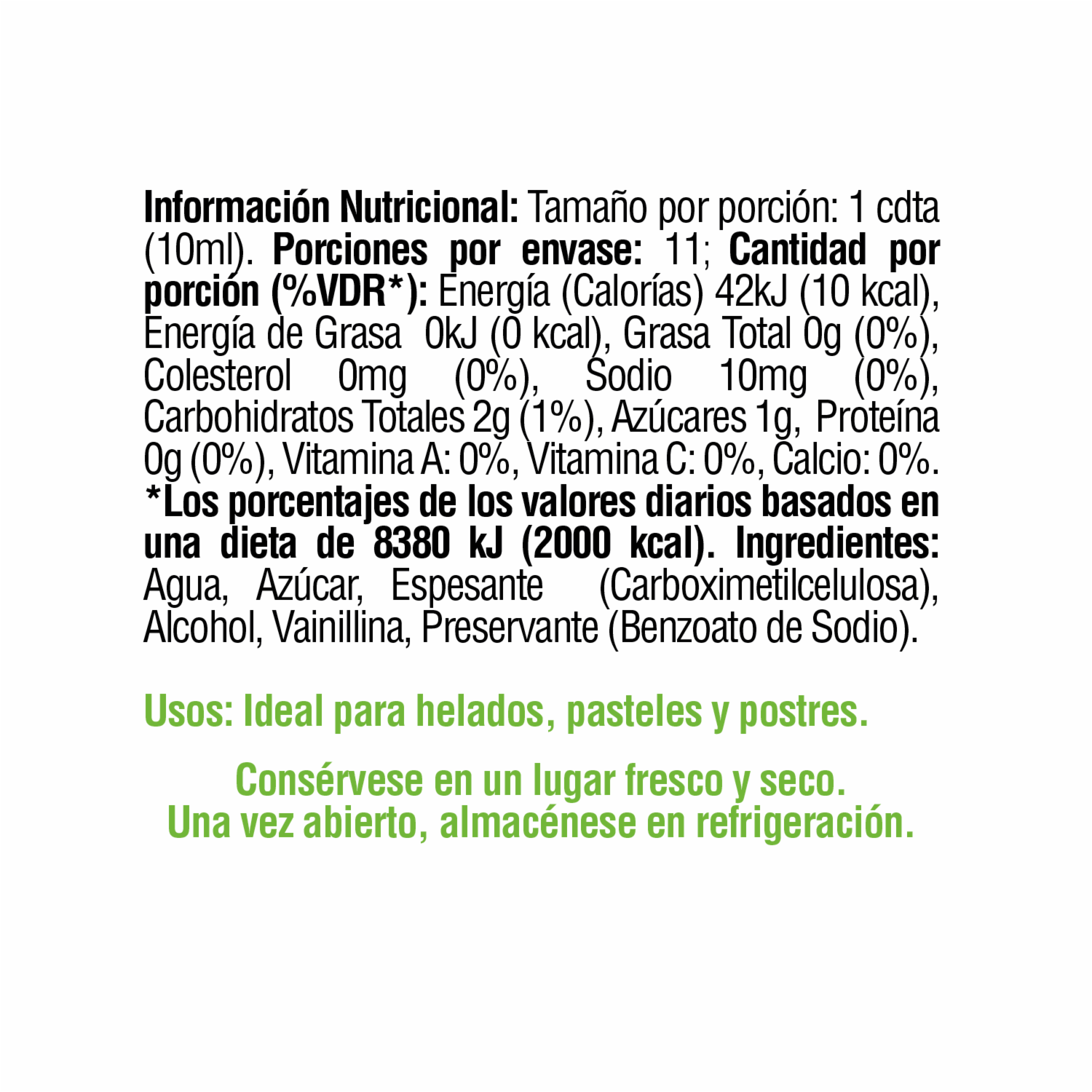Esencia De Vainilla Líquida EL SABOR 108 Ml