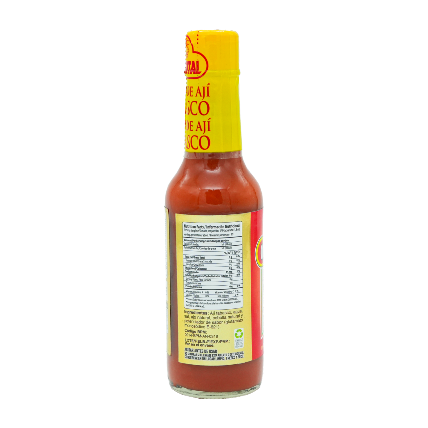 Salsa De Ají Picante Tabasco ORIENTAL 160 Ml