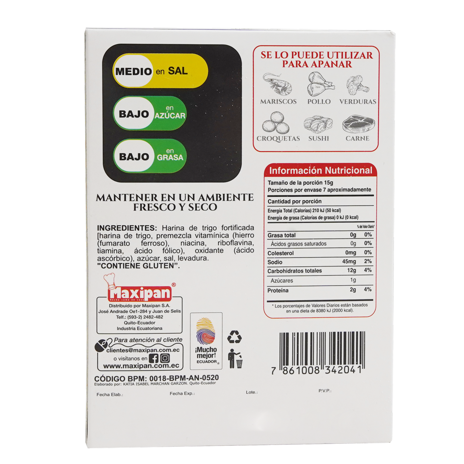 Apanadura Gruesa Estilo Japonés Panko MAXIPAN 100 G