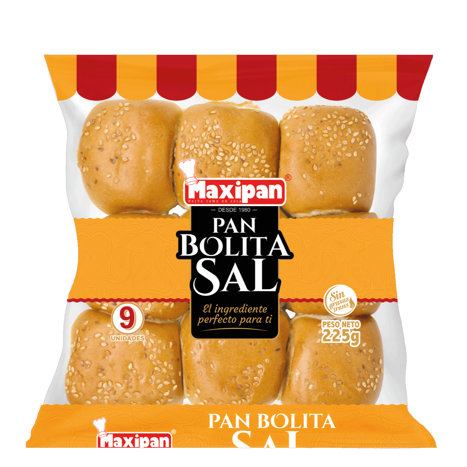 Pan Bolita De Sal X9 MAXIPAN 225 G