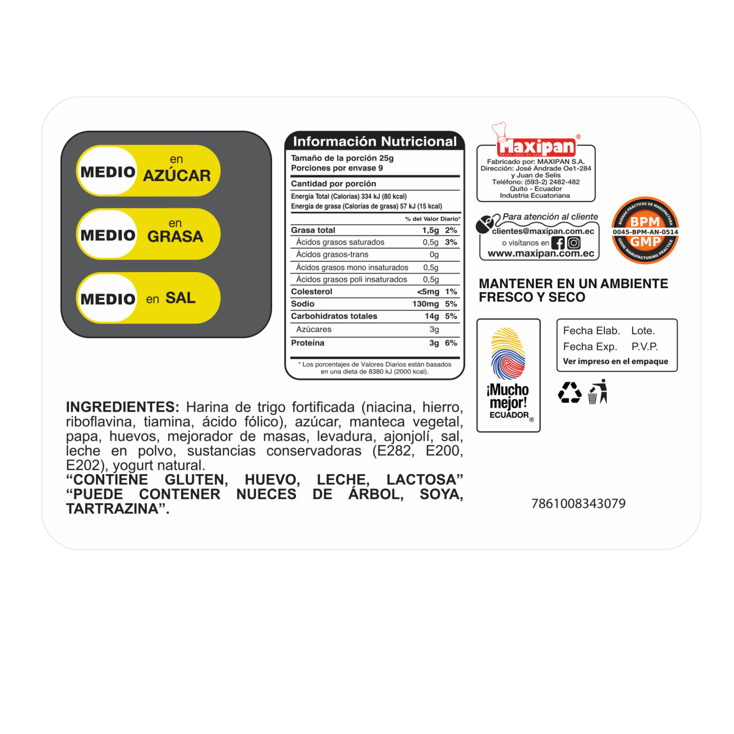 Pan Bolita De Sal X9 MAXIPAN 225 G