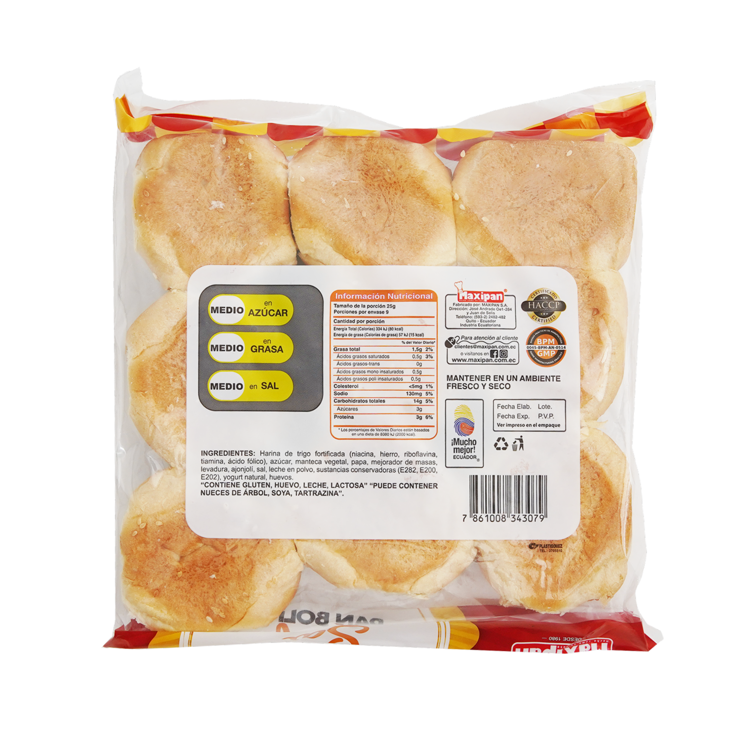 Pan Bolita De Sal X9 MAXIPAN 225 G