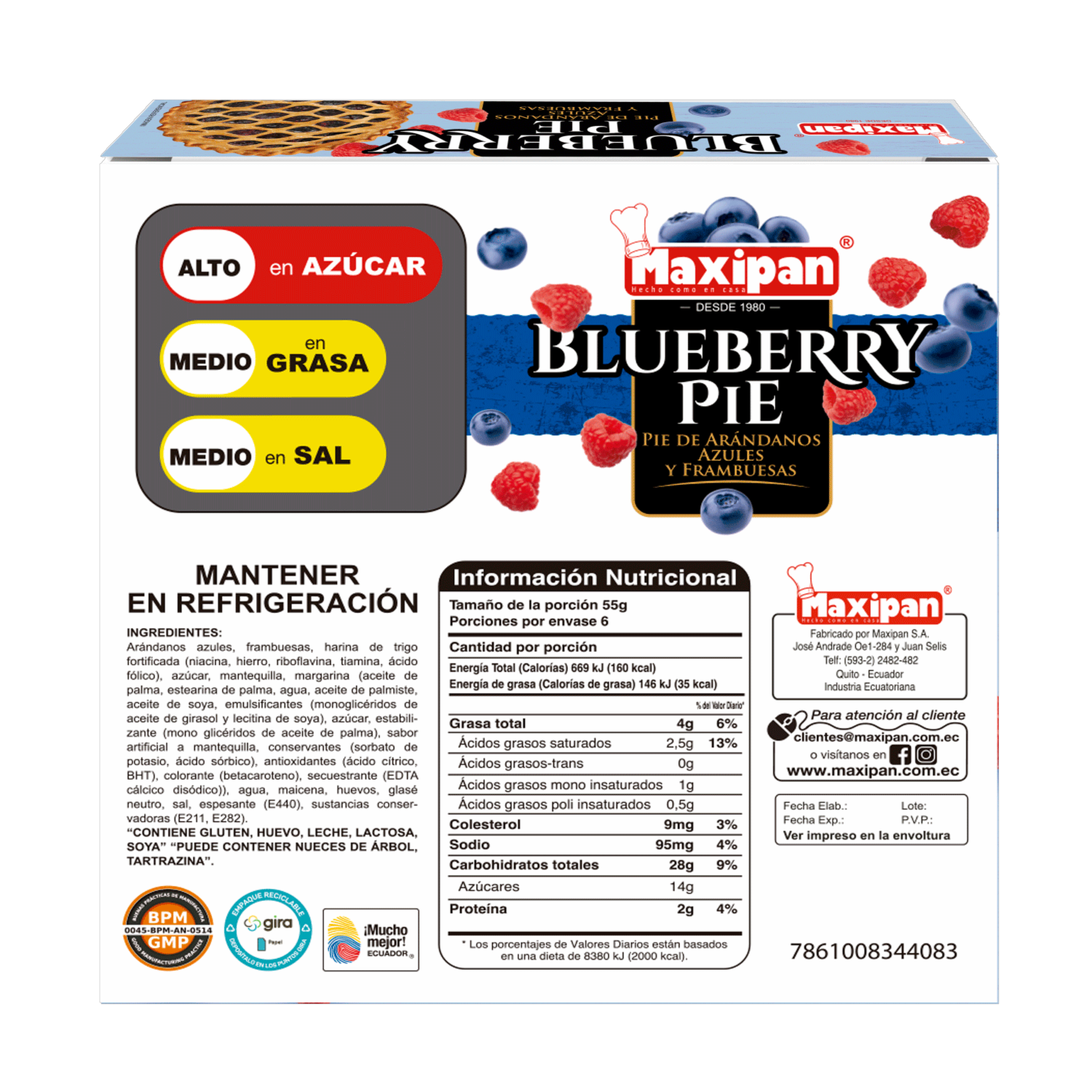 Pie De Blueberrie MAXIPAN 340 G