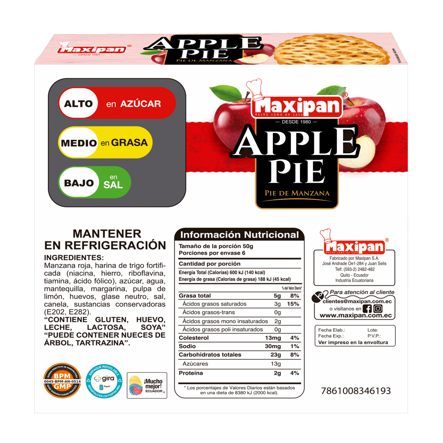 Pie De Manzana Postre MAXIPAN 320 g