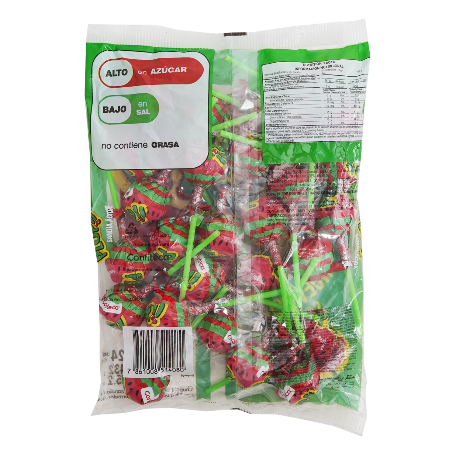 Chupete Sabor A Sandia Acida PLOP 456 G