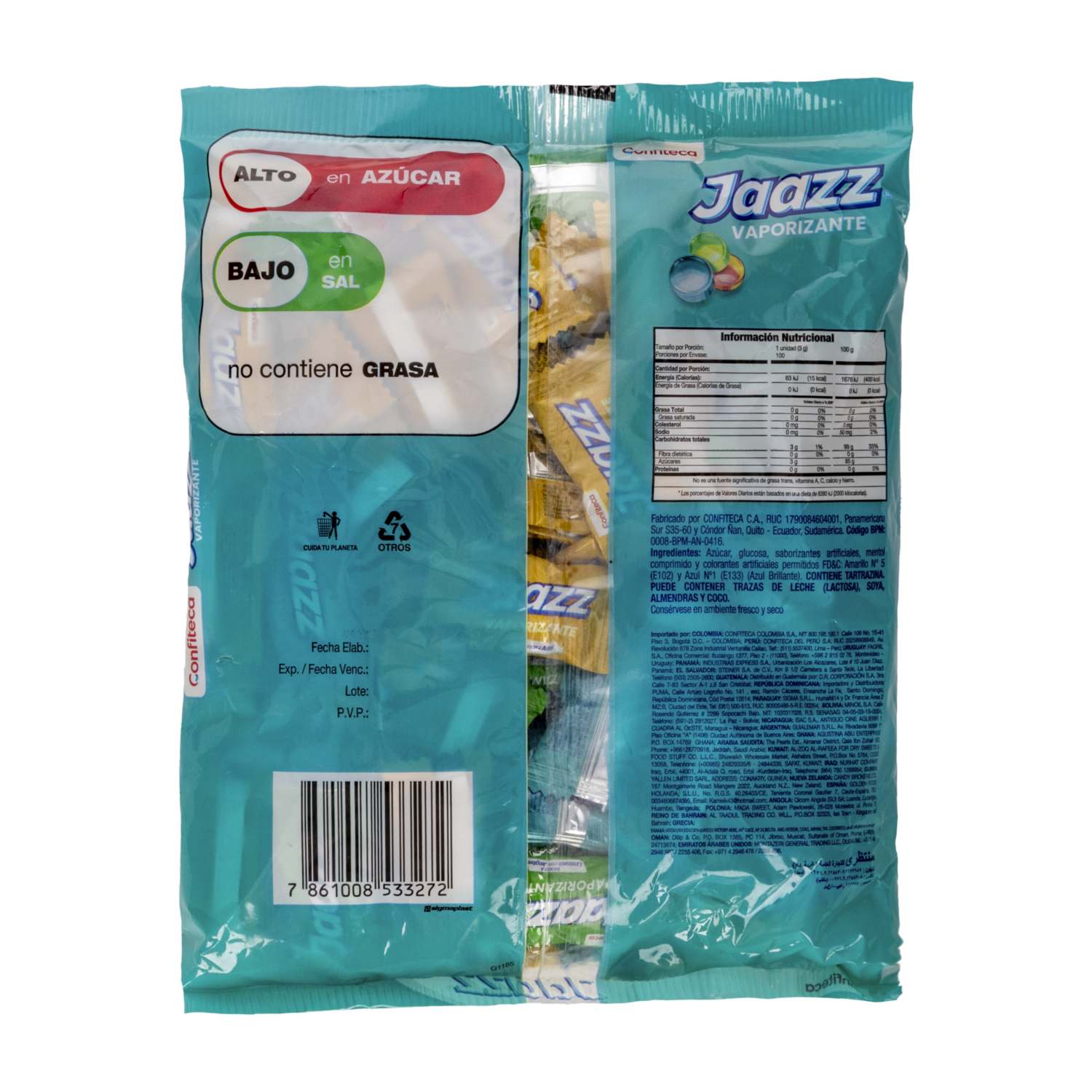 Caramelo Vaporizante Mentolado JAAZZ 300 G