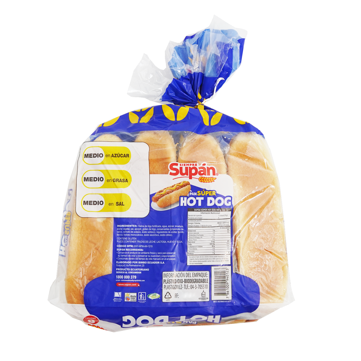 Pan Largo Largo Gigante SUPÁN 600 G