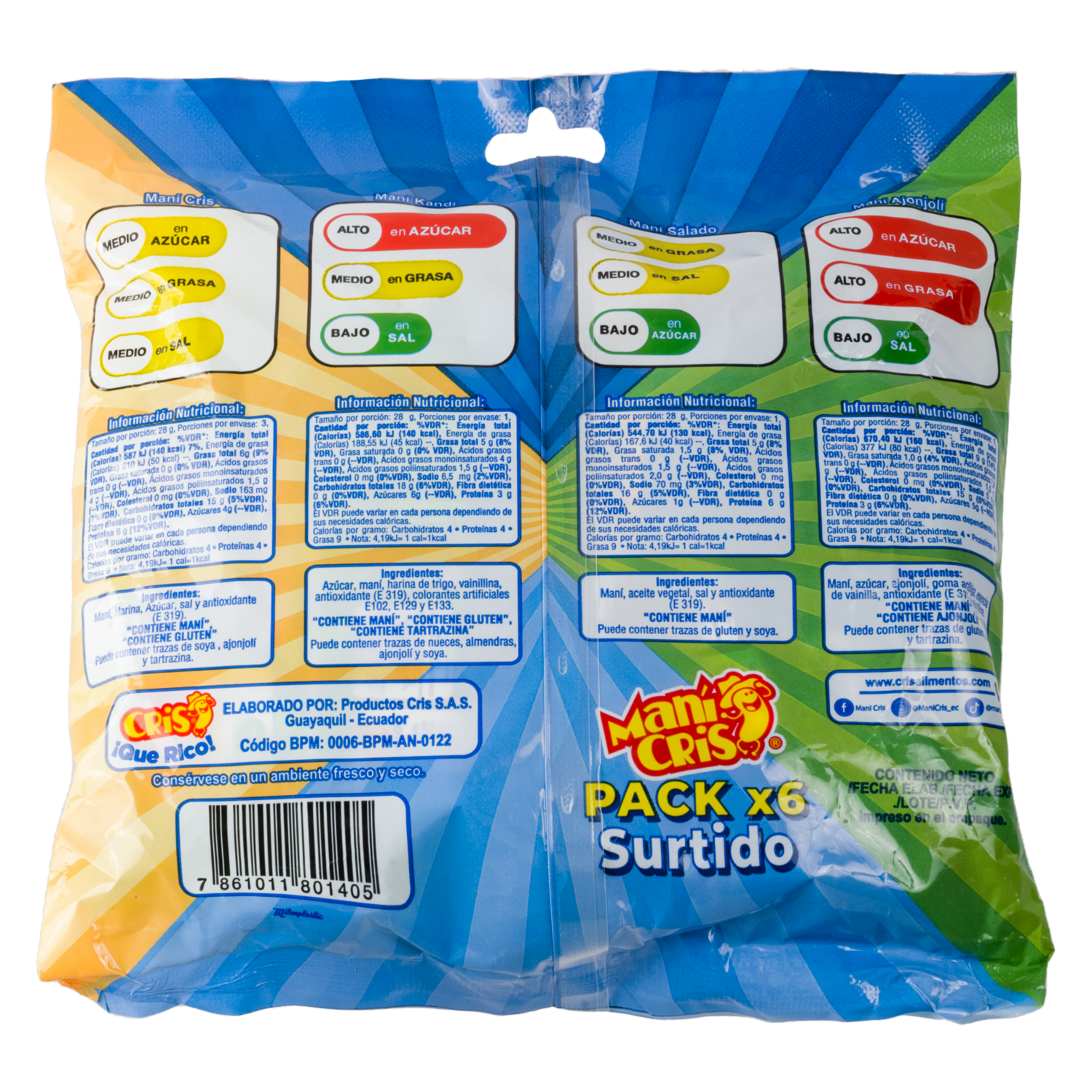 Maní Pack Surtido MANÍ CRIS 6 Uds X 28 G